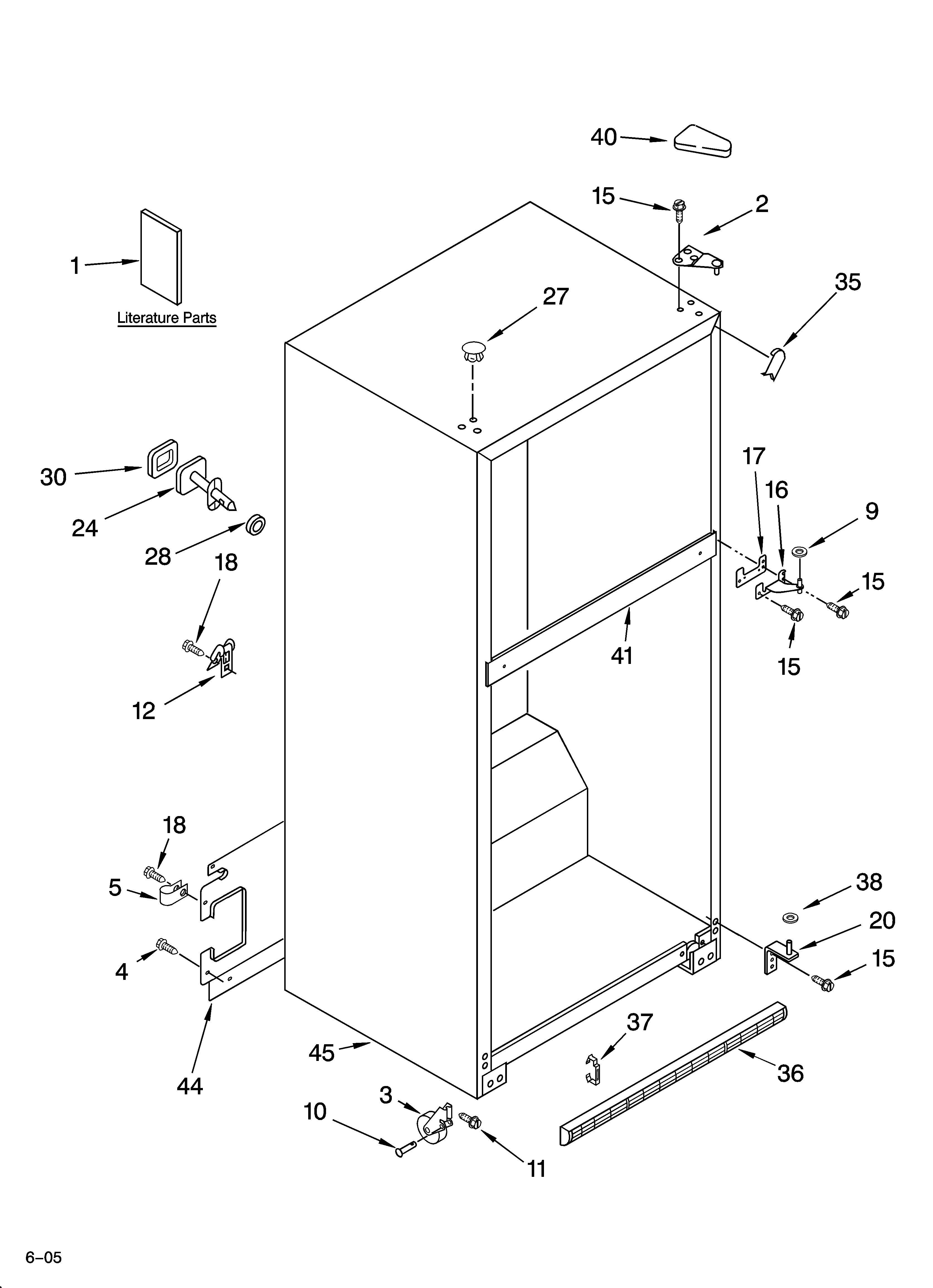Whirlpool ET1MHKXMT02 cabinet parts diagram