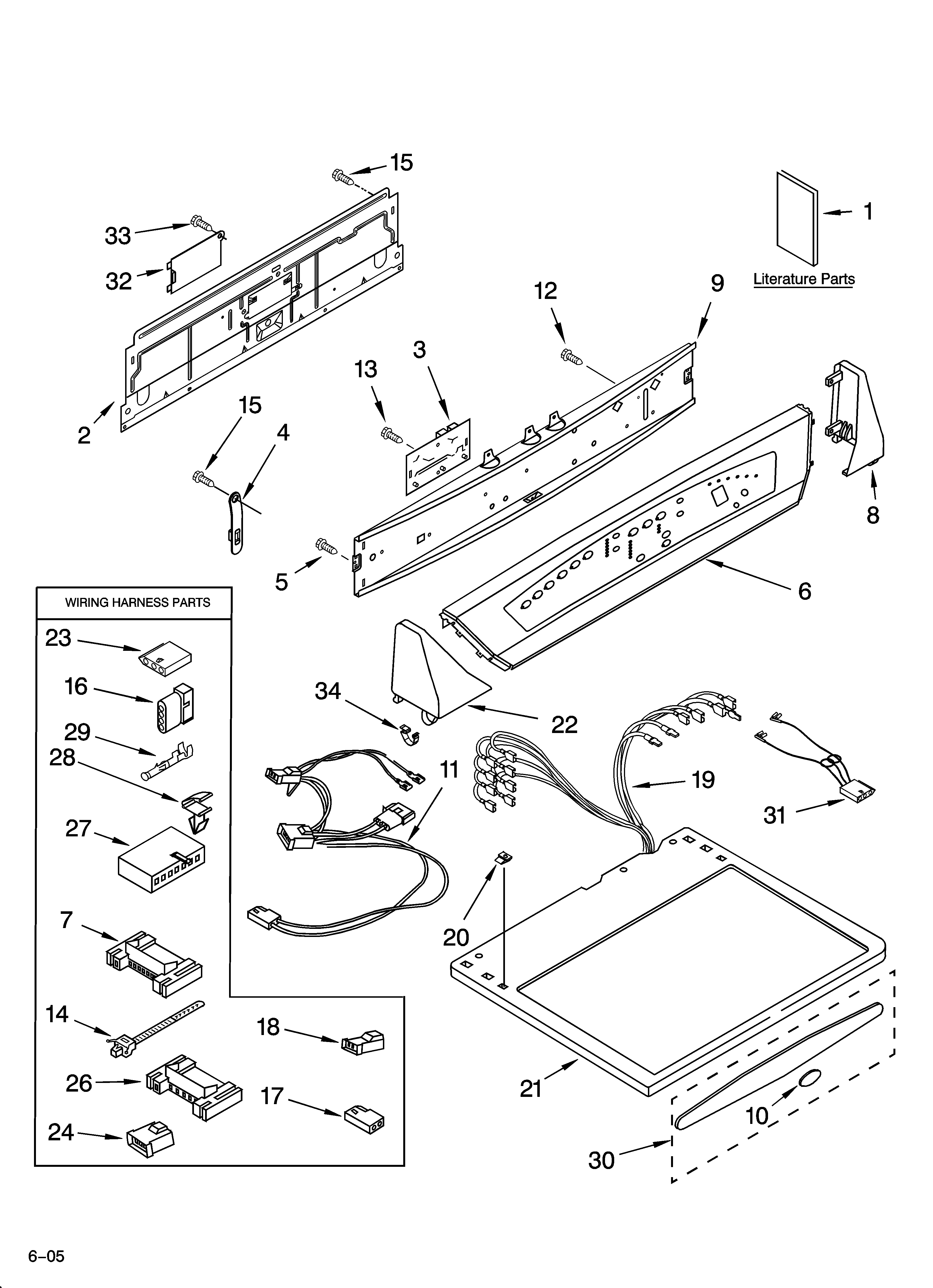 Whirlpool GGW9868KT4 top and console parts diagram