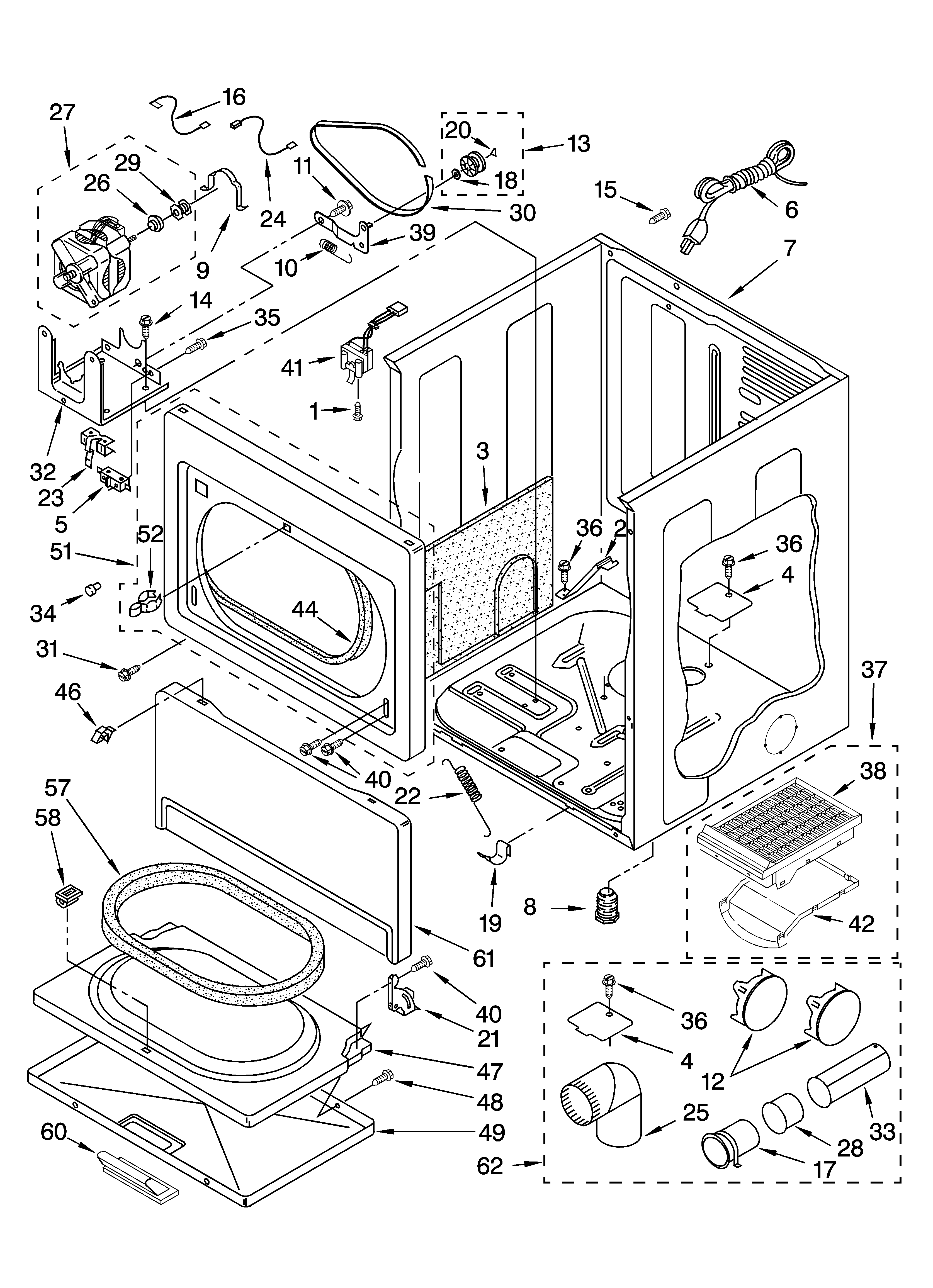 Whirlpool GGW9868KT4 cabinet parts diagram