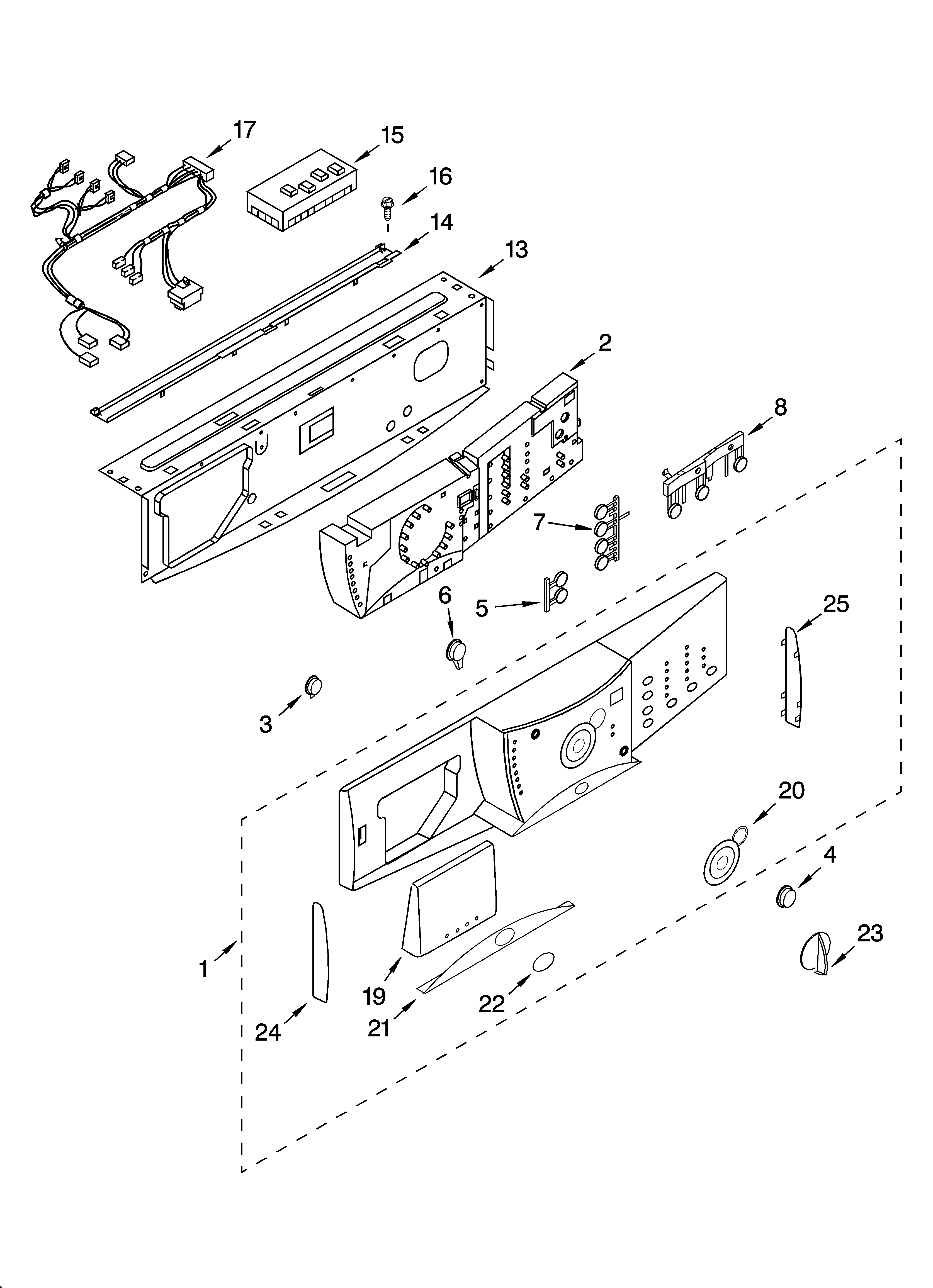 Whirlpool GHW9400PW0 control panel parts diagram