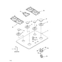 KitchenAid KGCC505HBT04 cooktop, burner and grate parts diagram