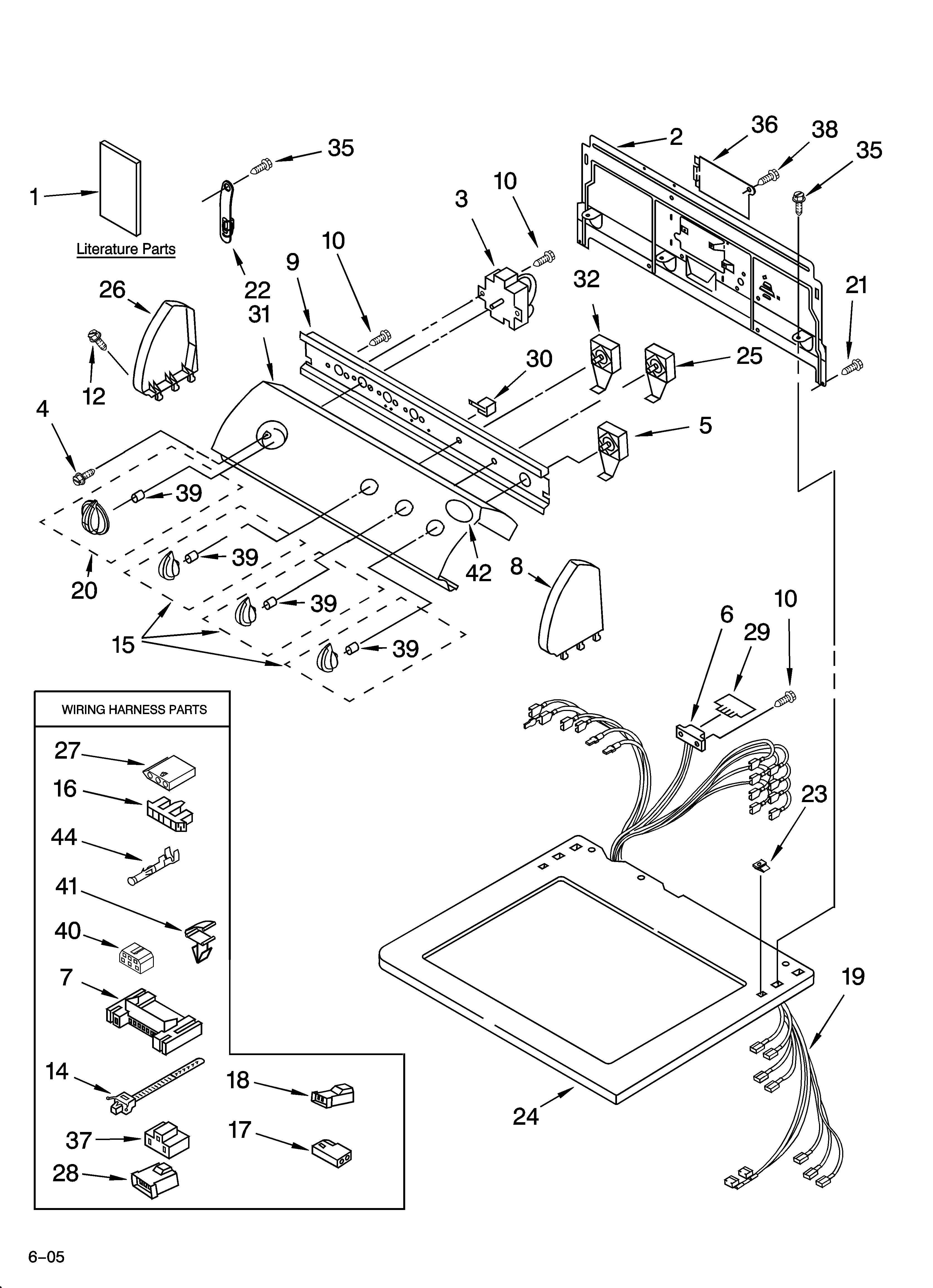 Whirlpool LGQ8611PG2 top and console parts diagram