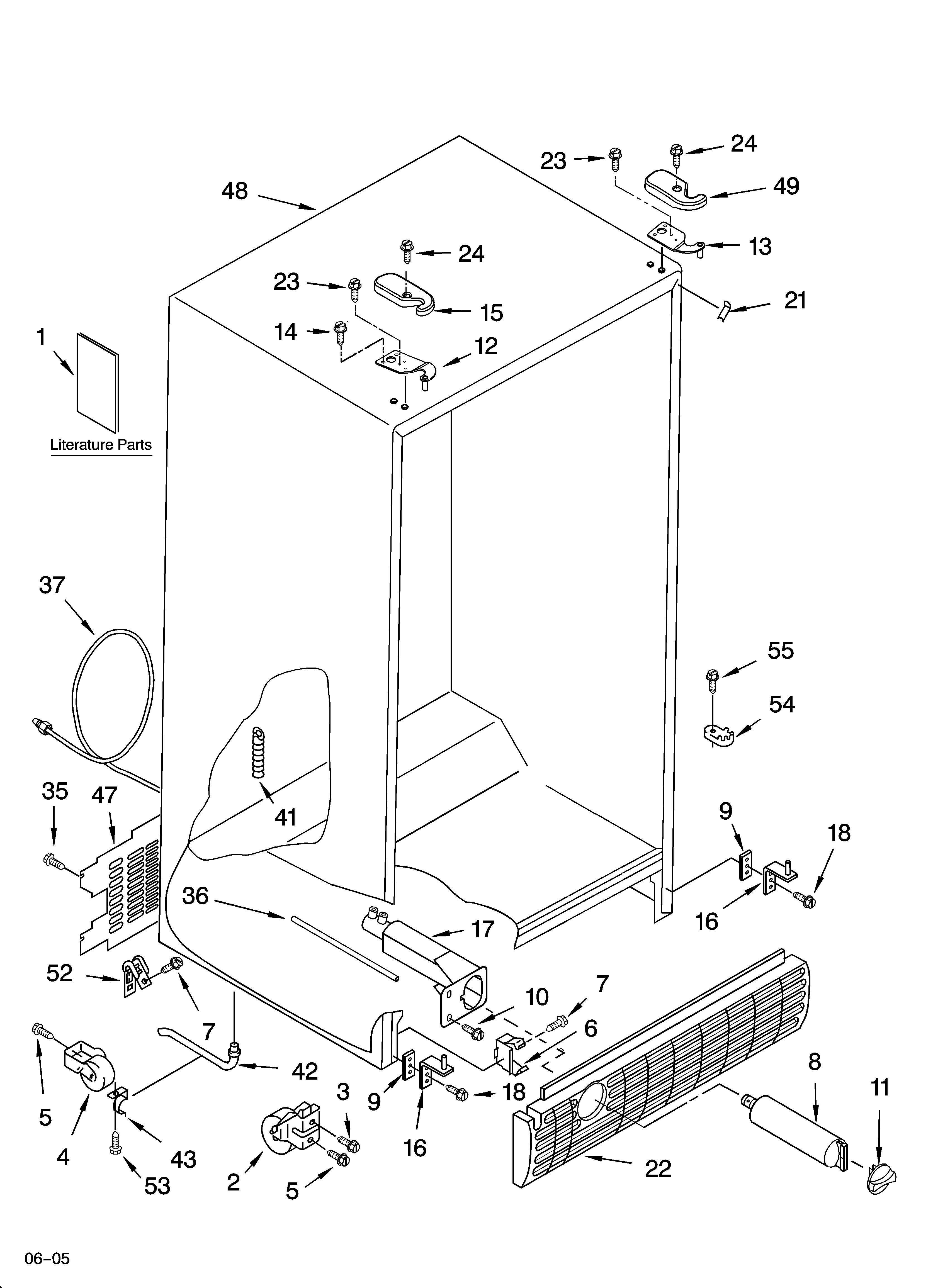 Estate TS25AGXRD01 cabinet parts diagram