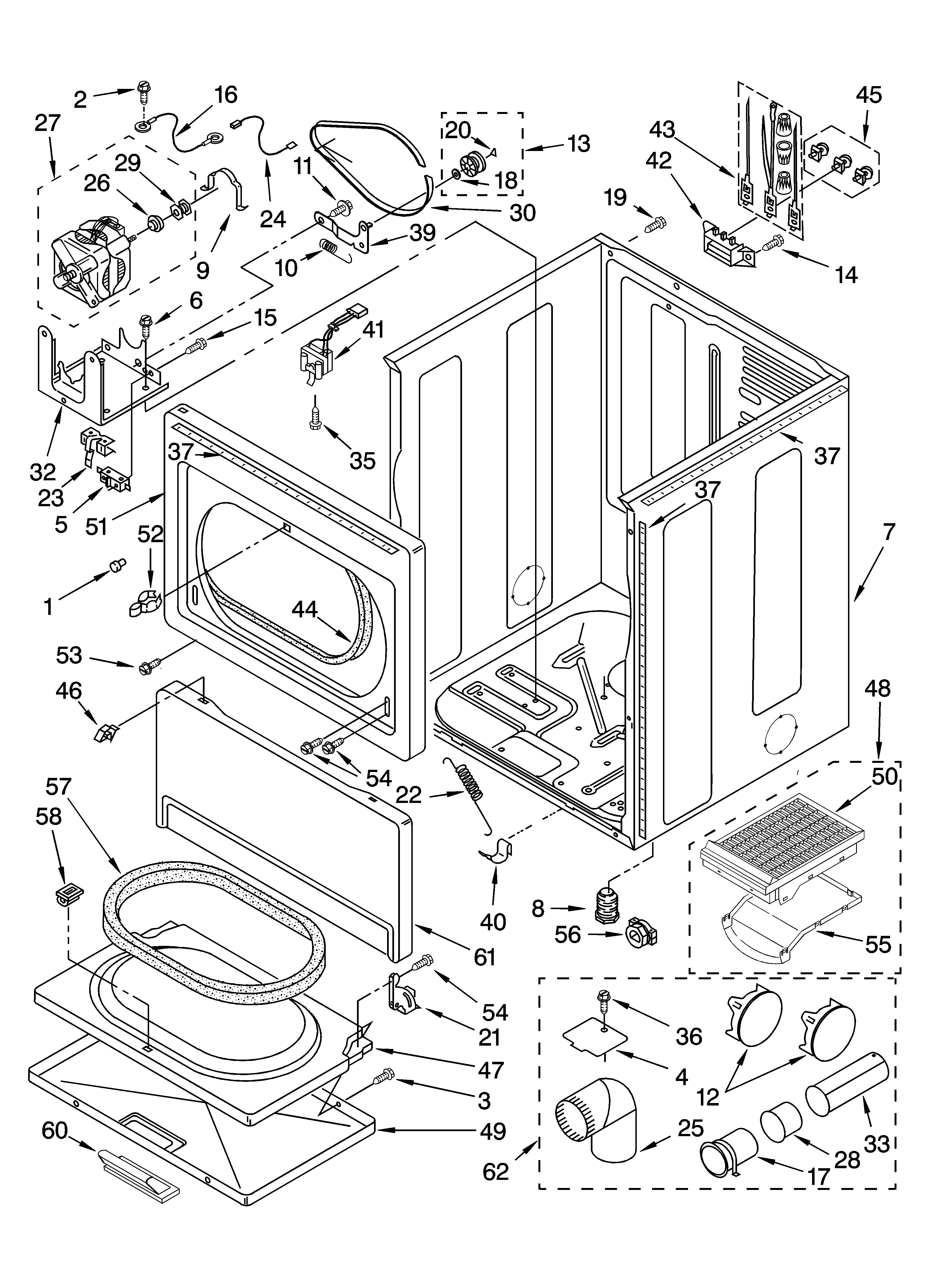 Whirlpool 3RLEC8646KQ4 cabinet parts diagram