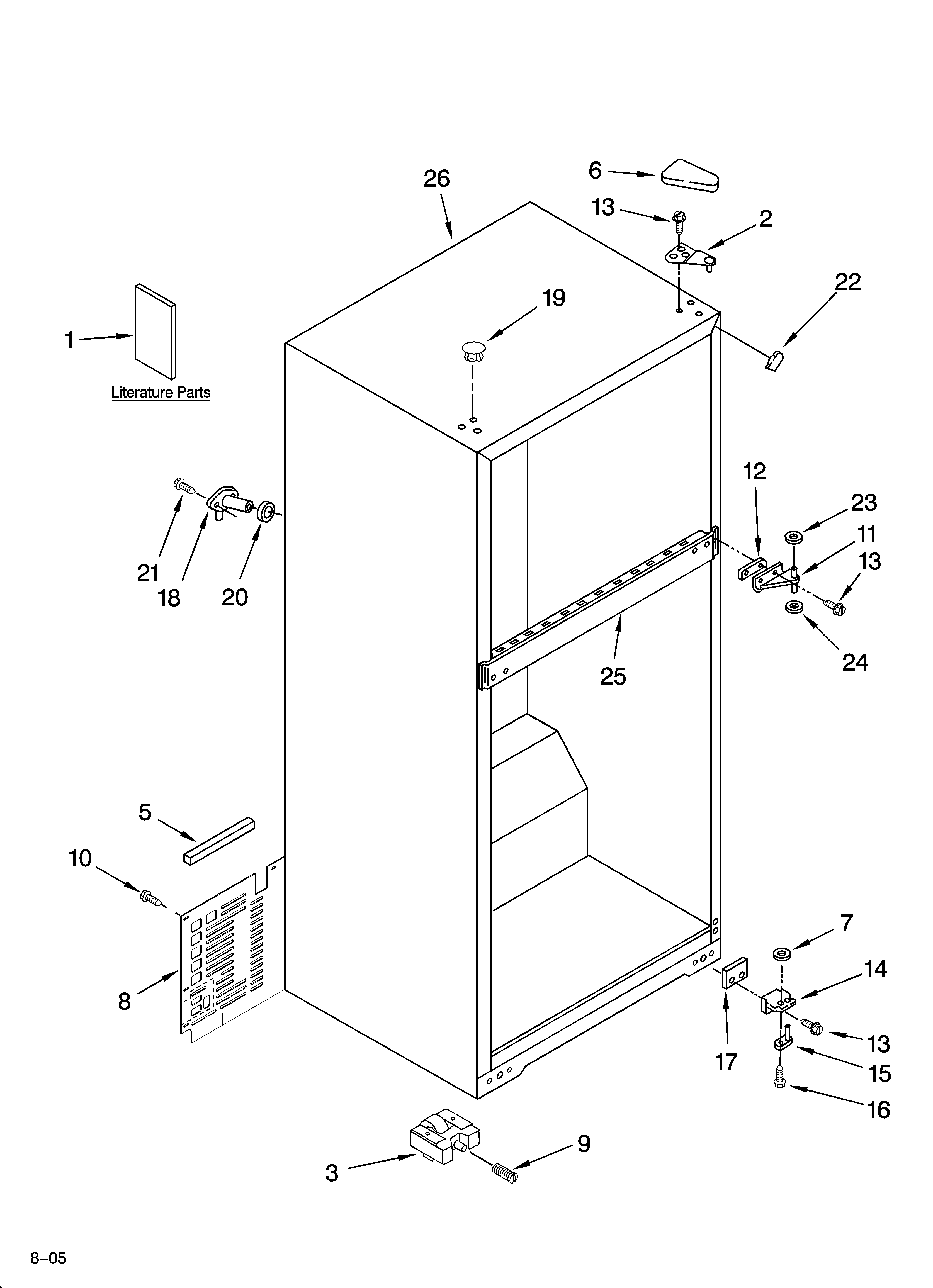 Whirlpool ER8AHMXRQ00 cabinet parts diagram