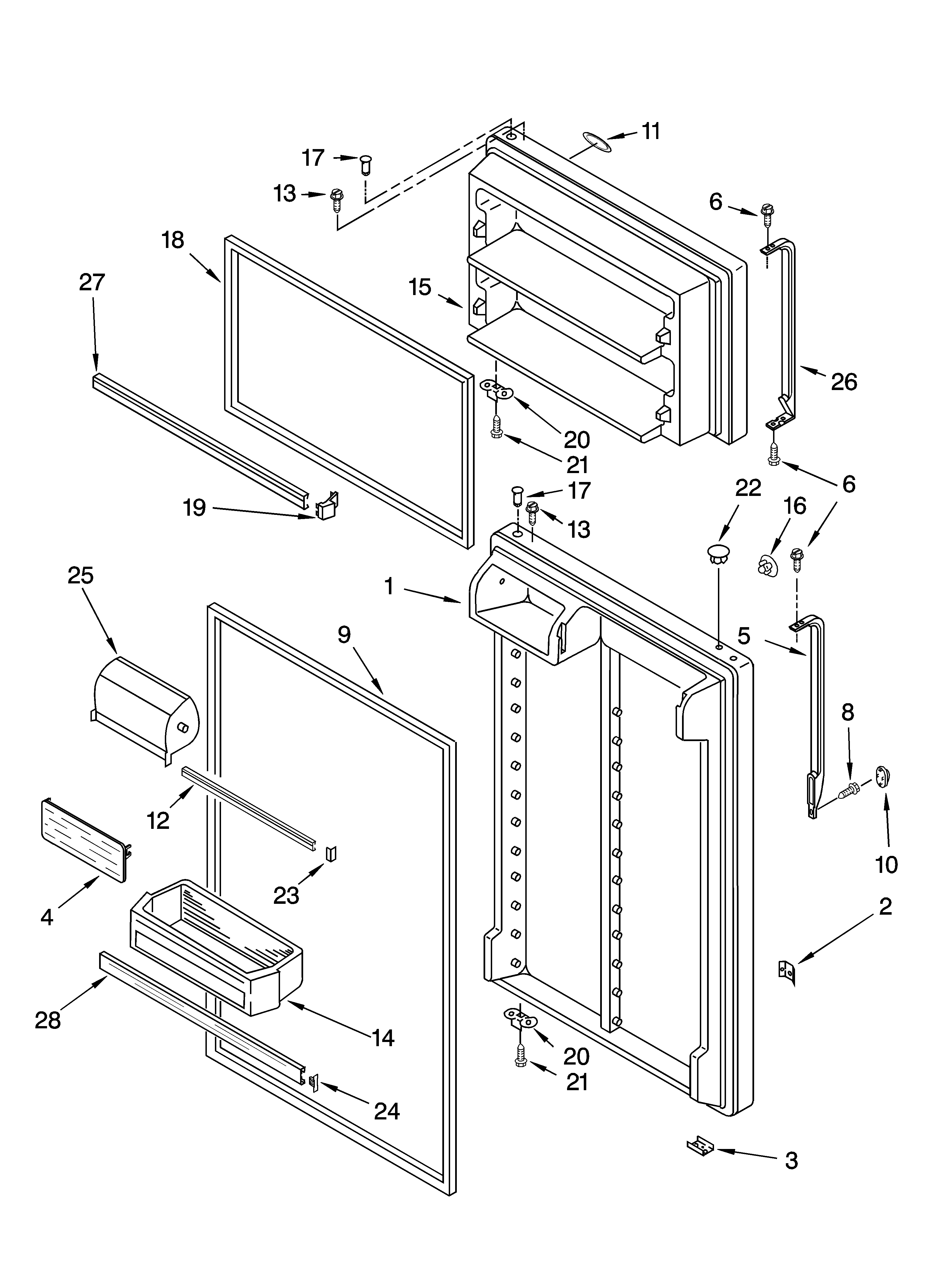 Whirlpool ET8MHMXRT00 door parts diagram