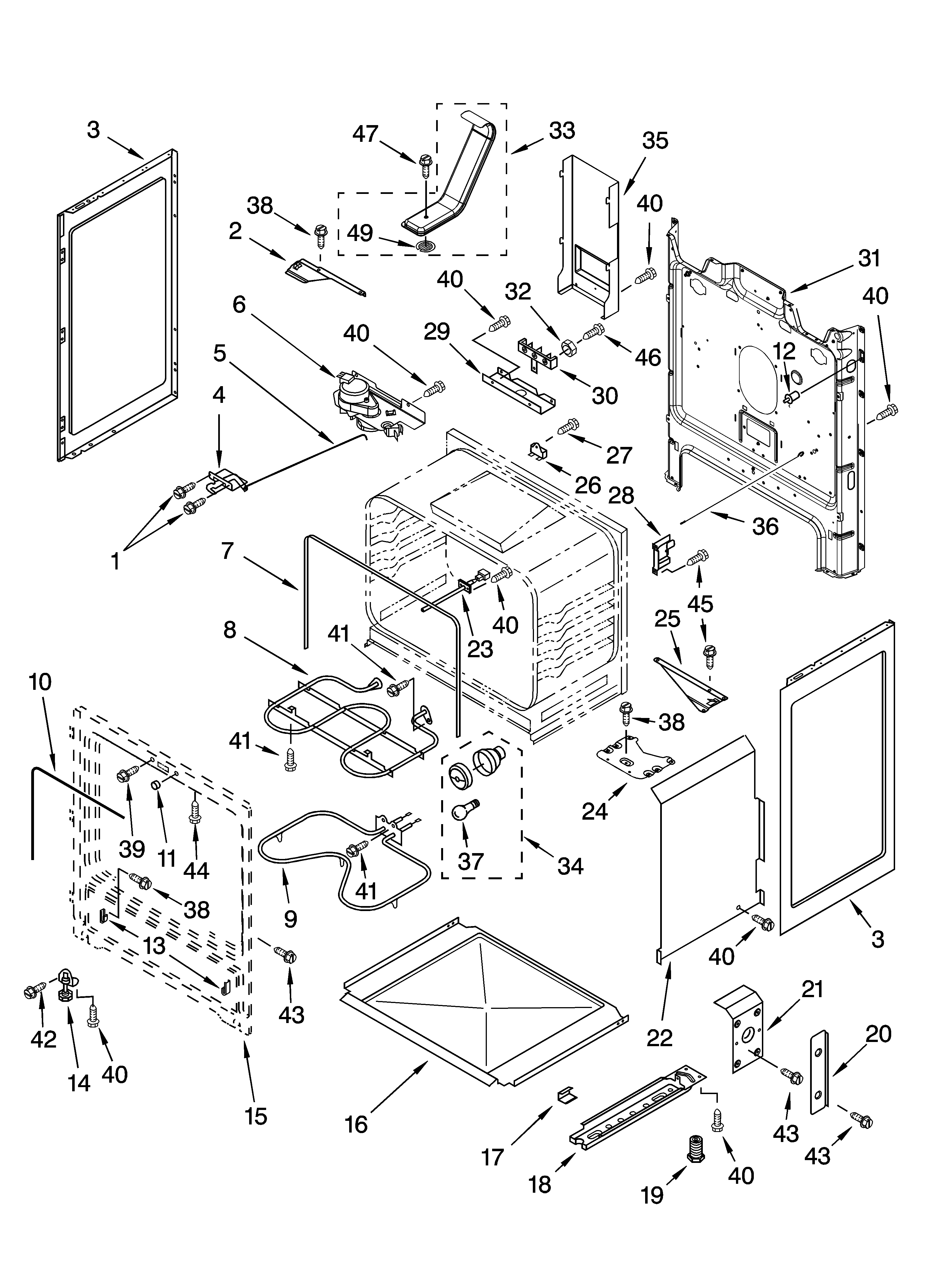 Roper FES355RQ0 chassis parts diagram