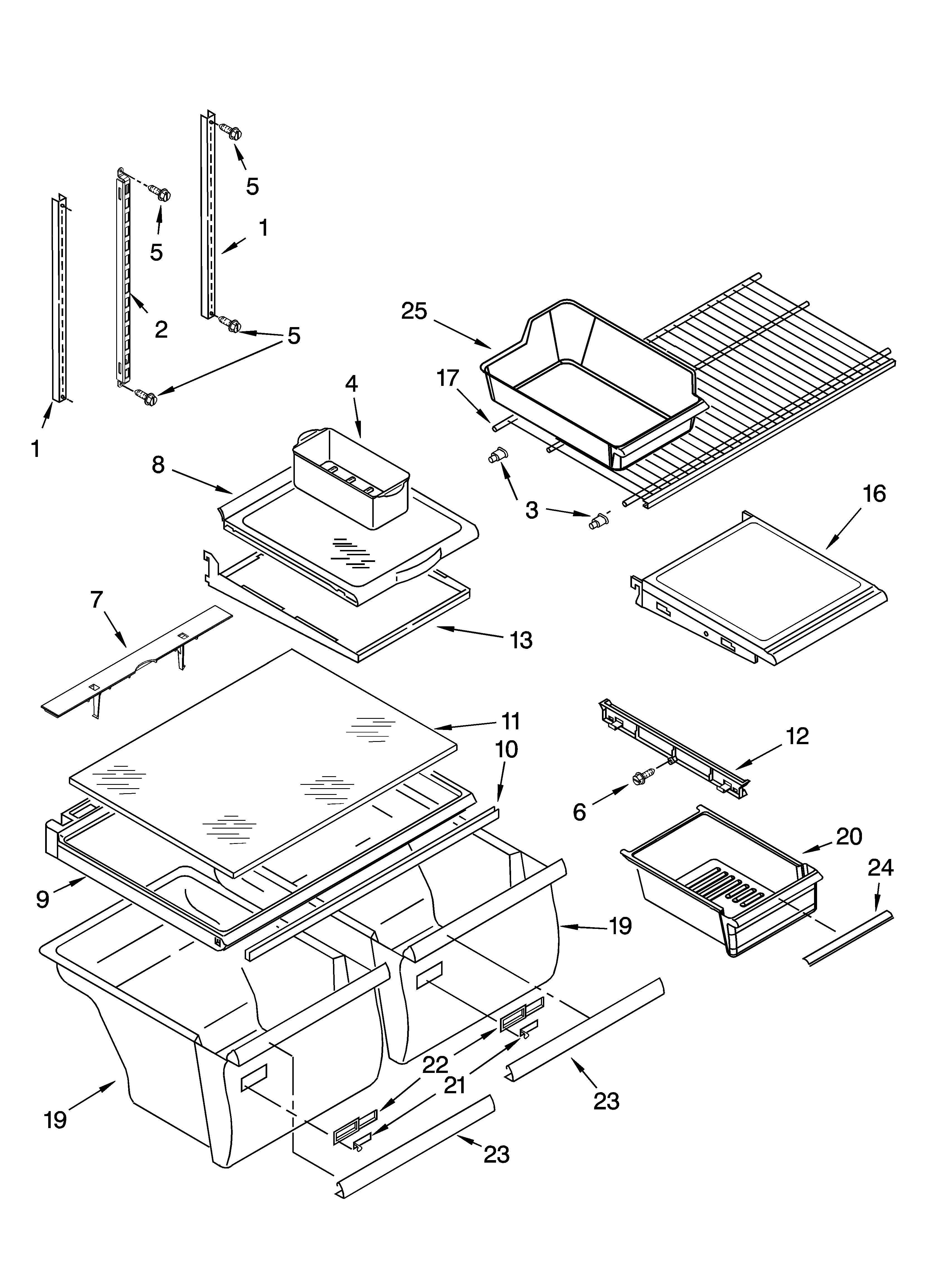 Whirlpool GT1SHWXPB01 shelf parts diagram