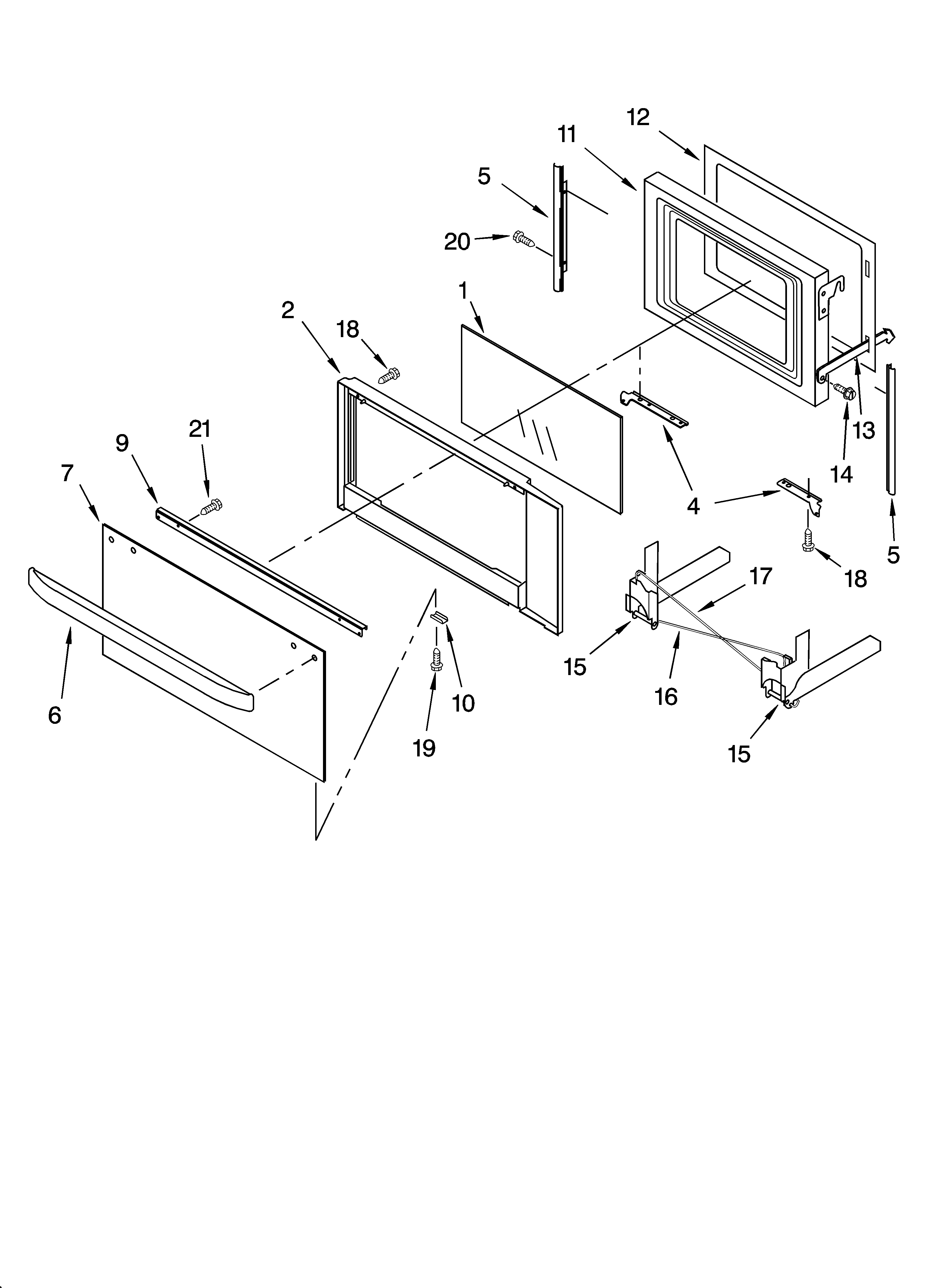KitchenAid KBHC109JSS04 microwave door parts, optional parts diagram