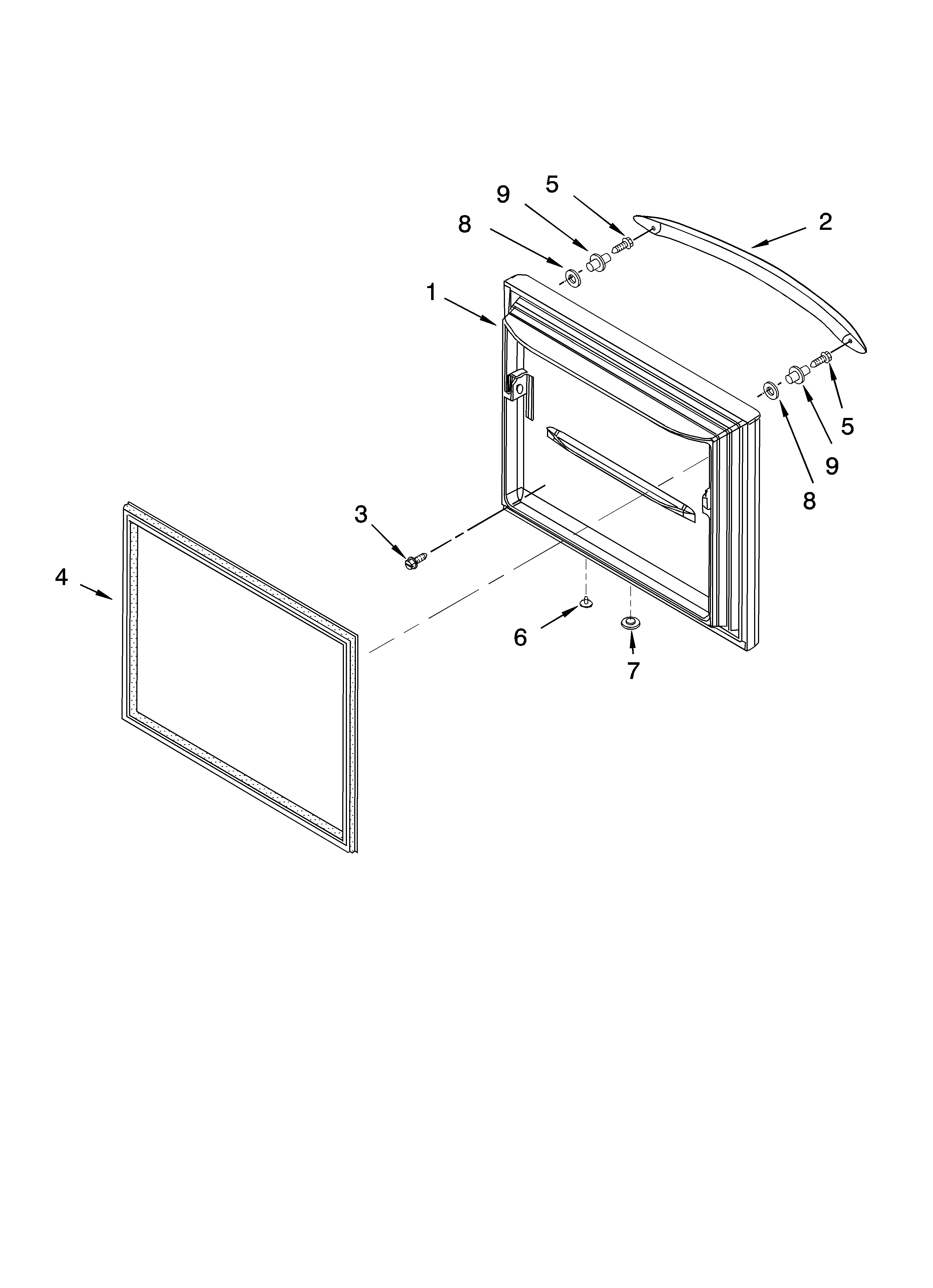 KitchenAid KBRA22KRSS00 freezer door parts diagram