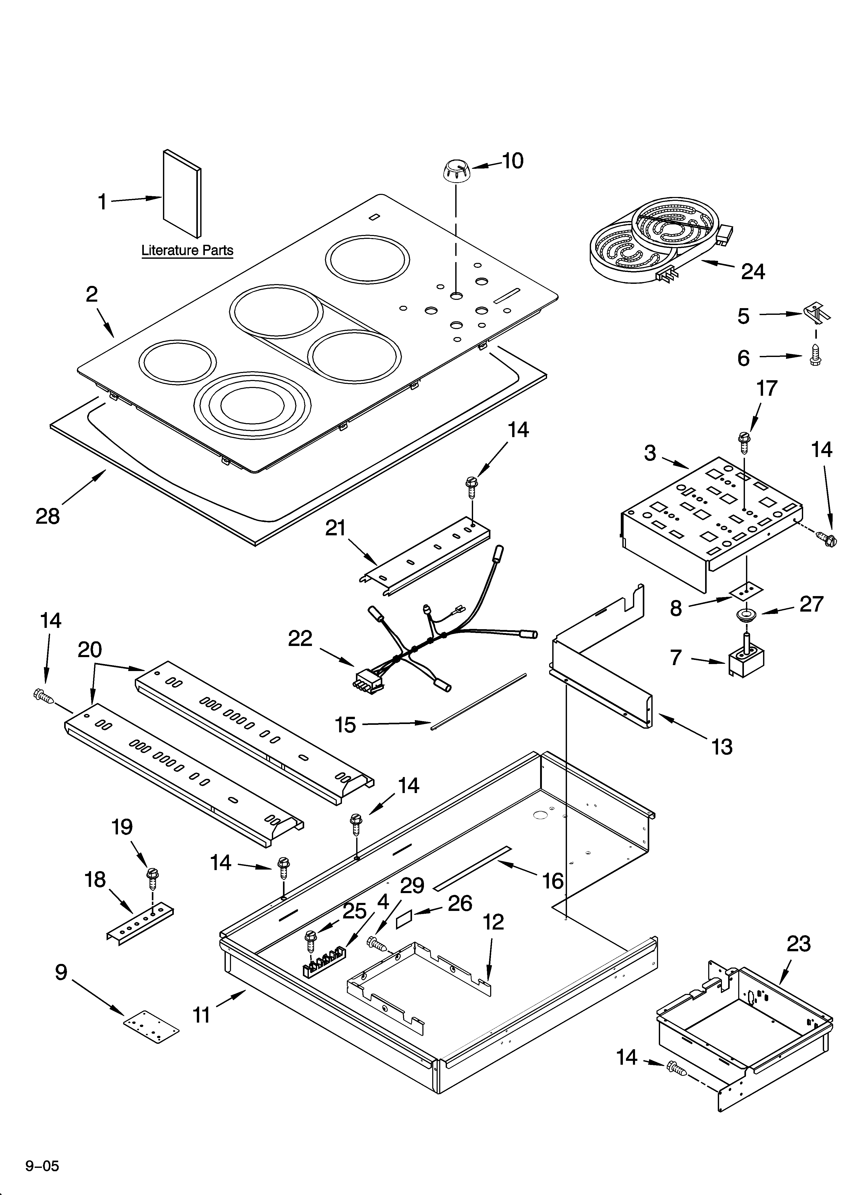 KitchenAid KECC567RWW00 cooktop parts, optional parts diagram