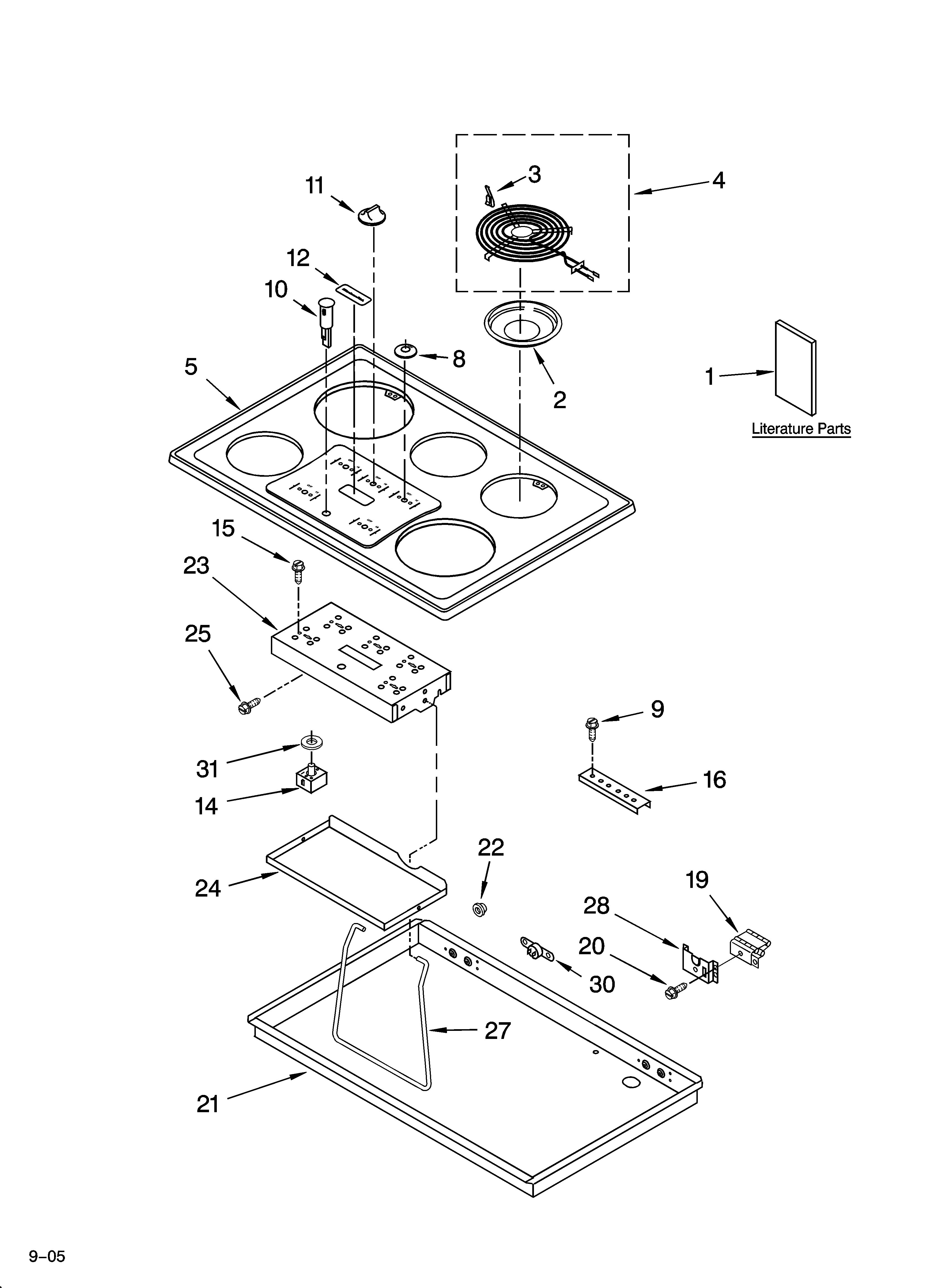 KitchenAid KECS161GSS02 cooktop parts diagram