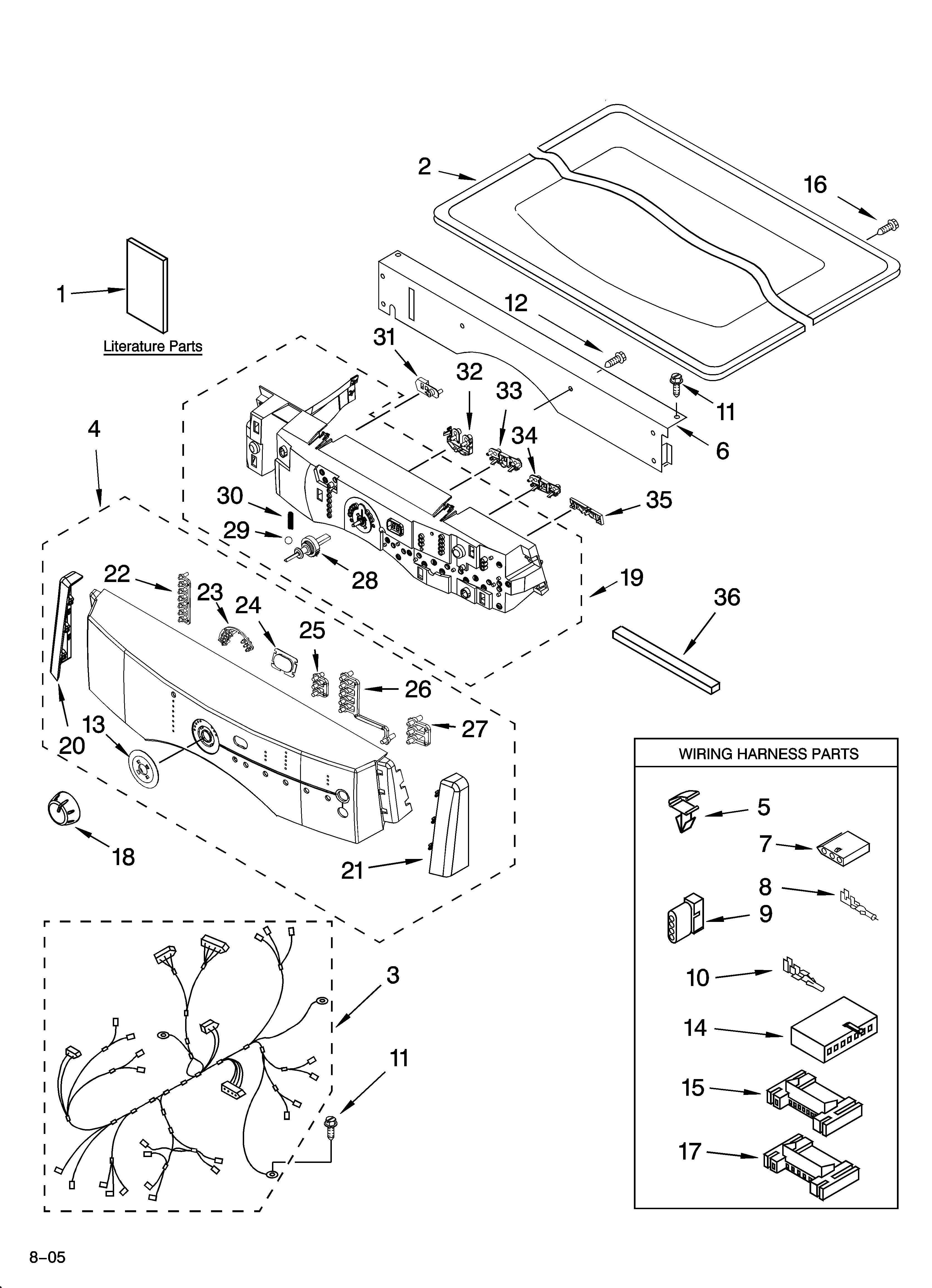 KitchenAid KEHS02RMT0 top and console parts diagram