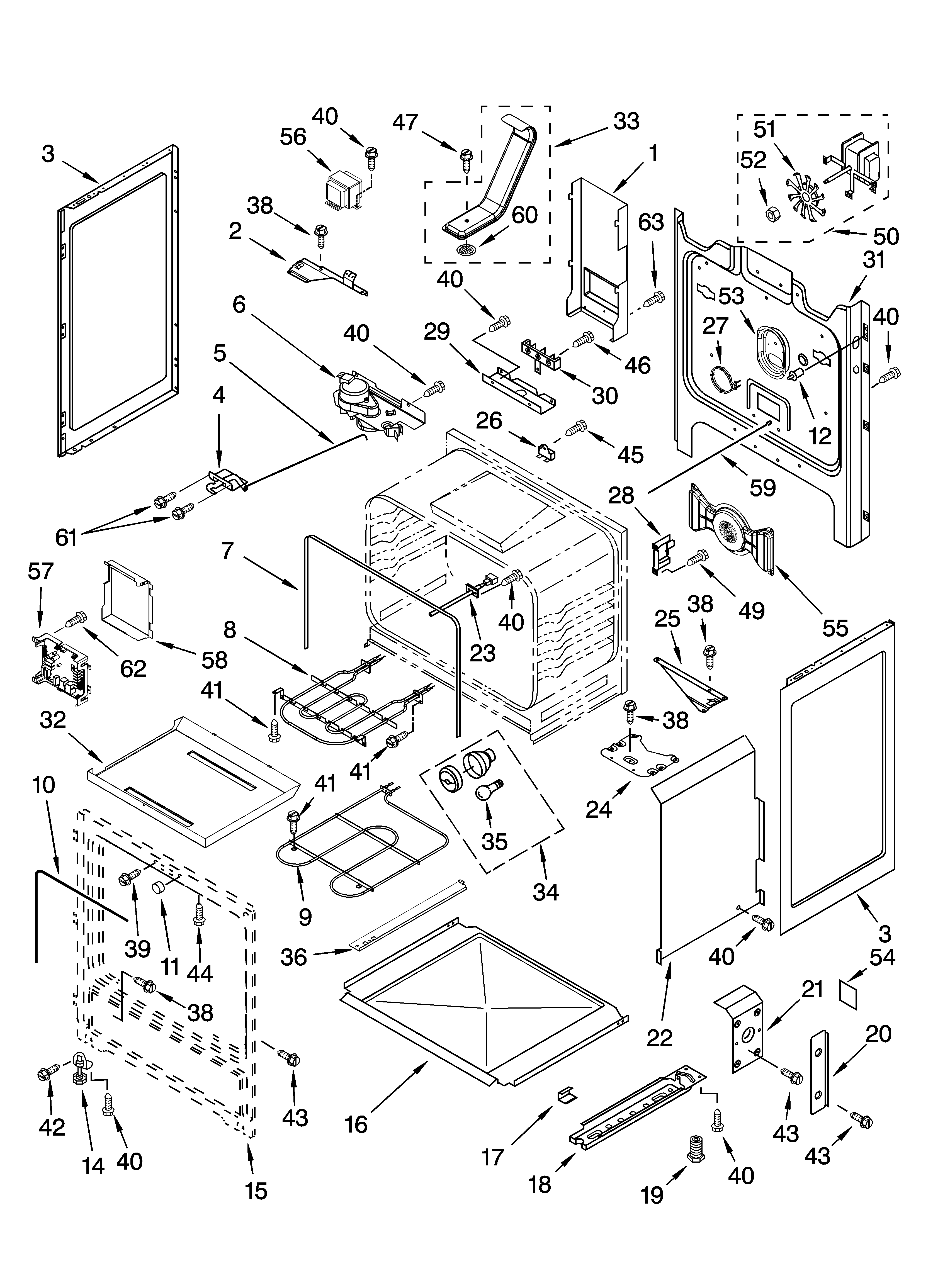 KitchenAid KERA205PSS2 chassis parts diagram