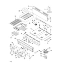 KitchenAid KGCP484KSS03 cooktop, burner and grate parts diagram