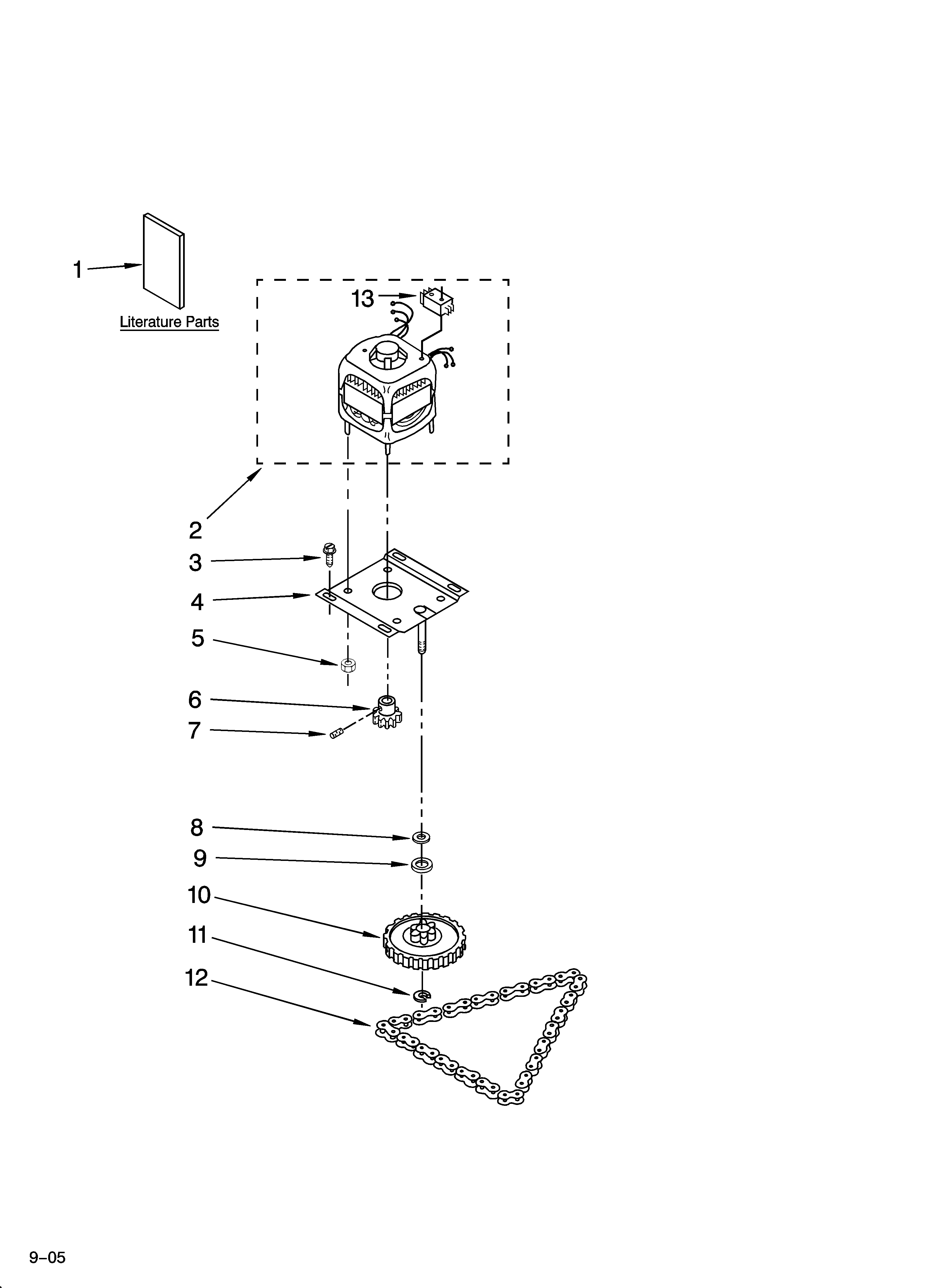 KitchenAid KUCS02CRWH0 motor and drive parts diagram