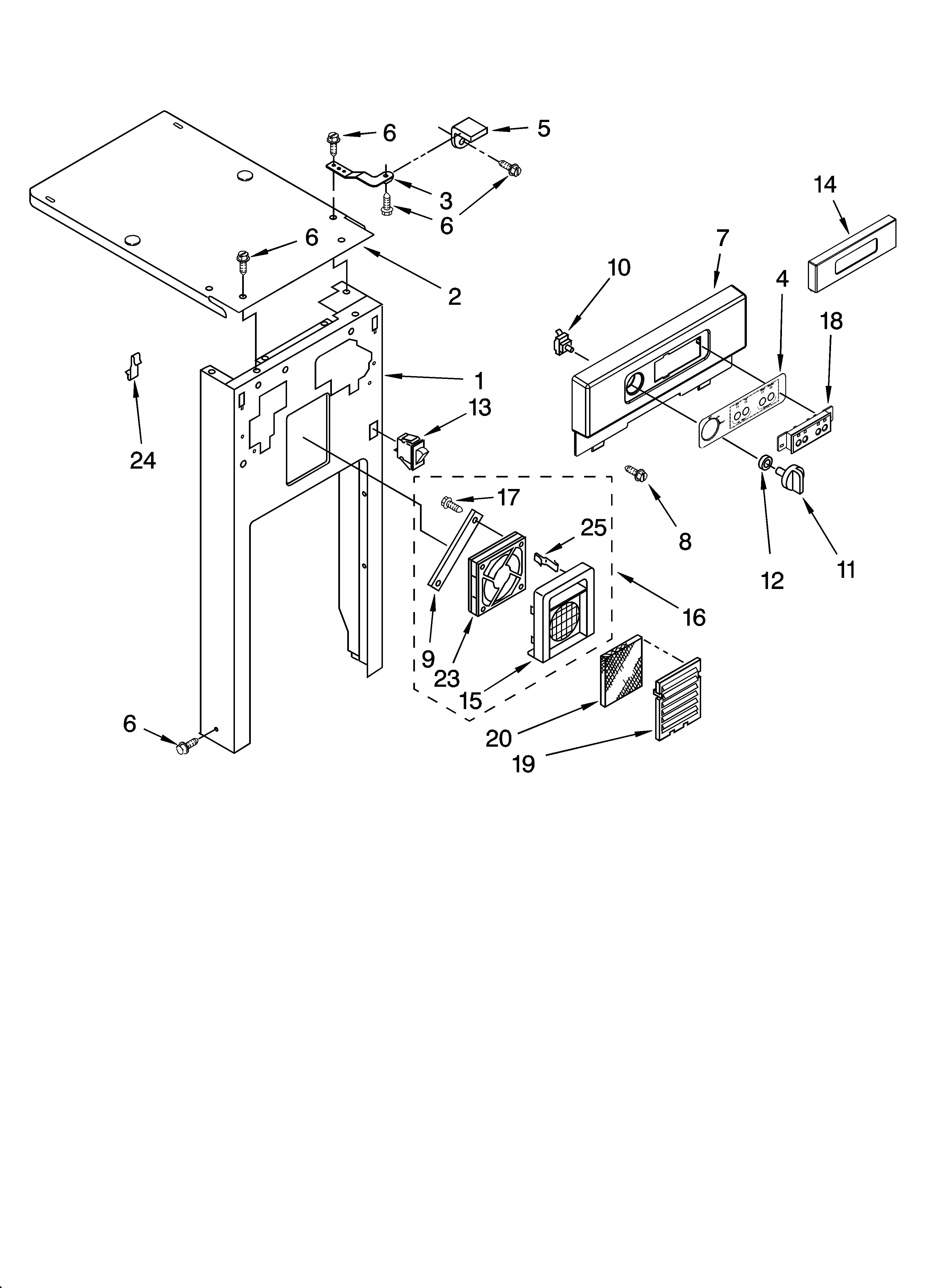 KitchenAid KUCS02CRWH0 control panel parts diagram