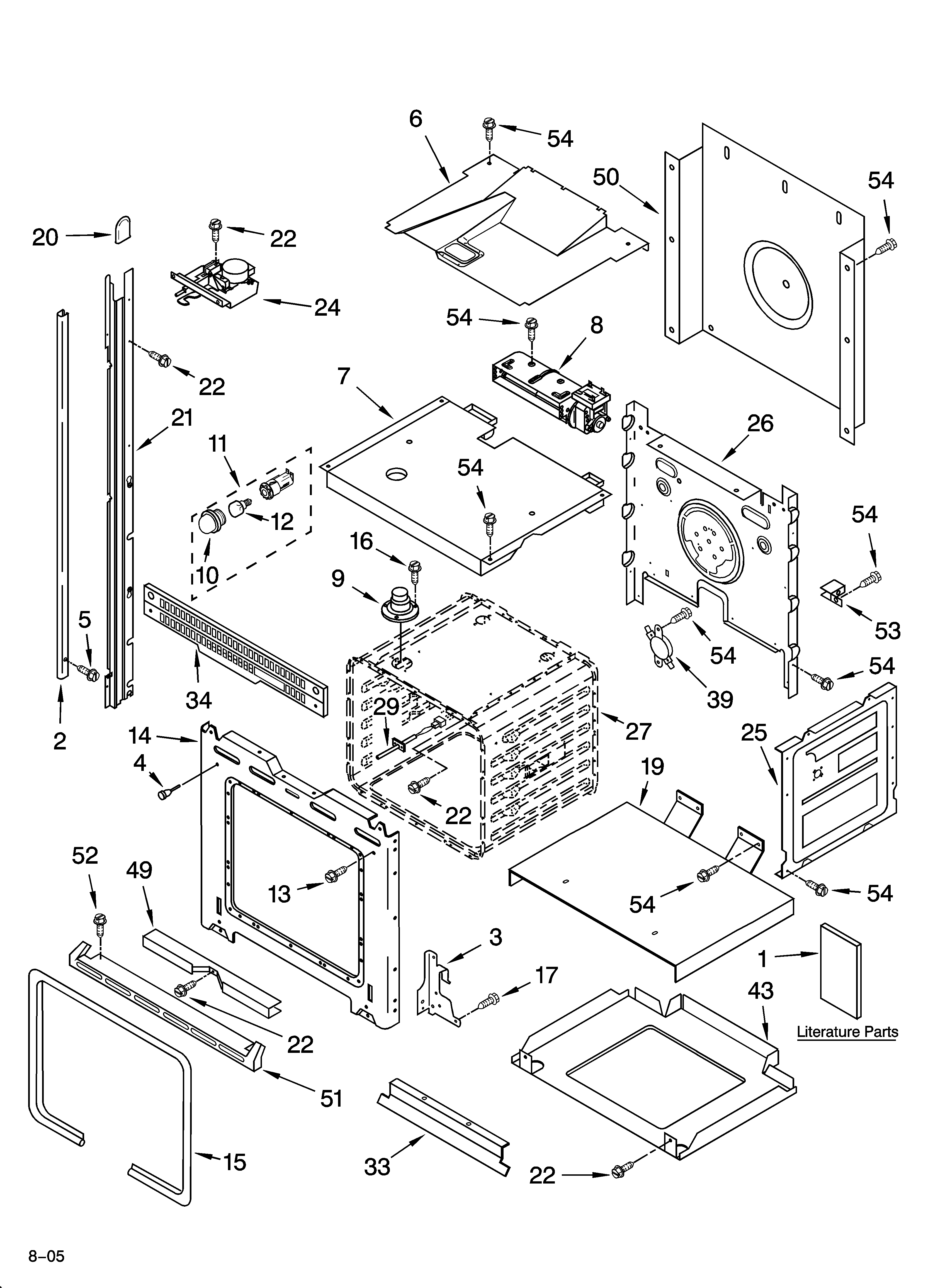 Whirlpool RBD306PDT15 oven parts diagram