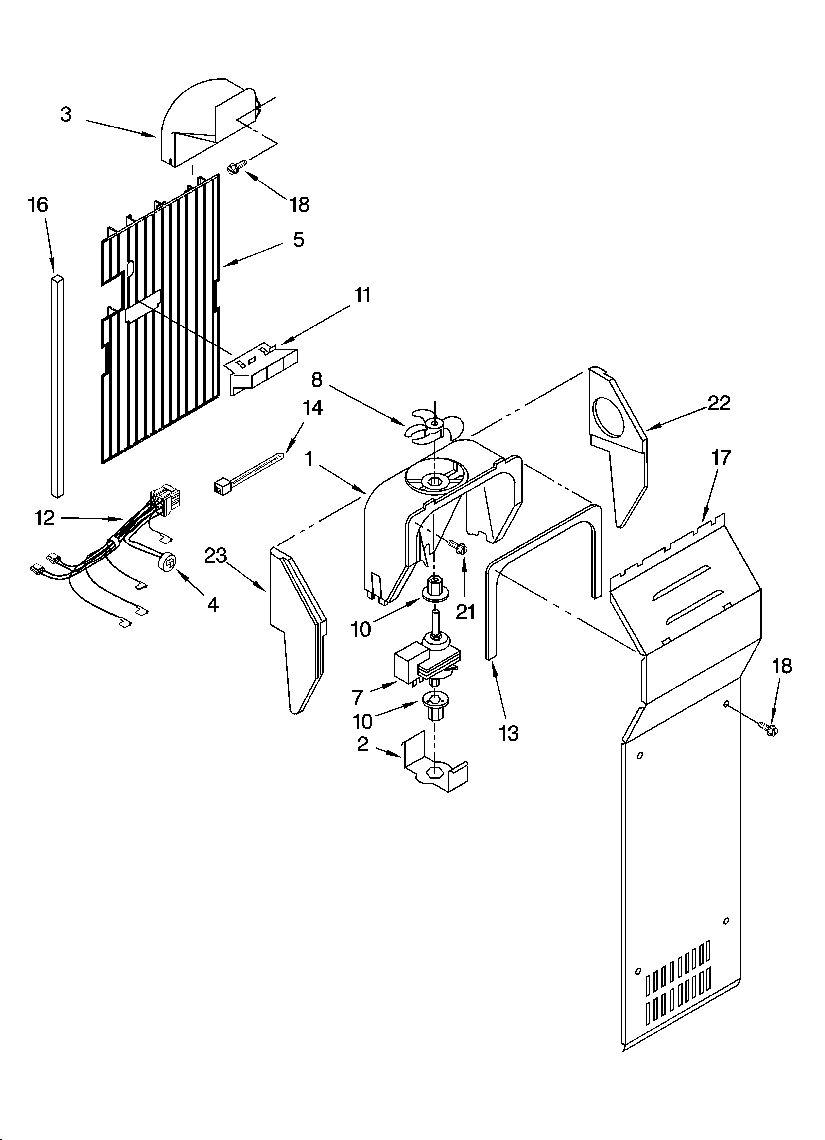 Crosley CS25AFXKT04 air flow parts diagram