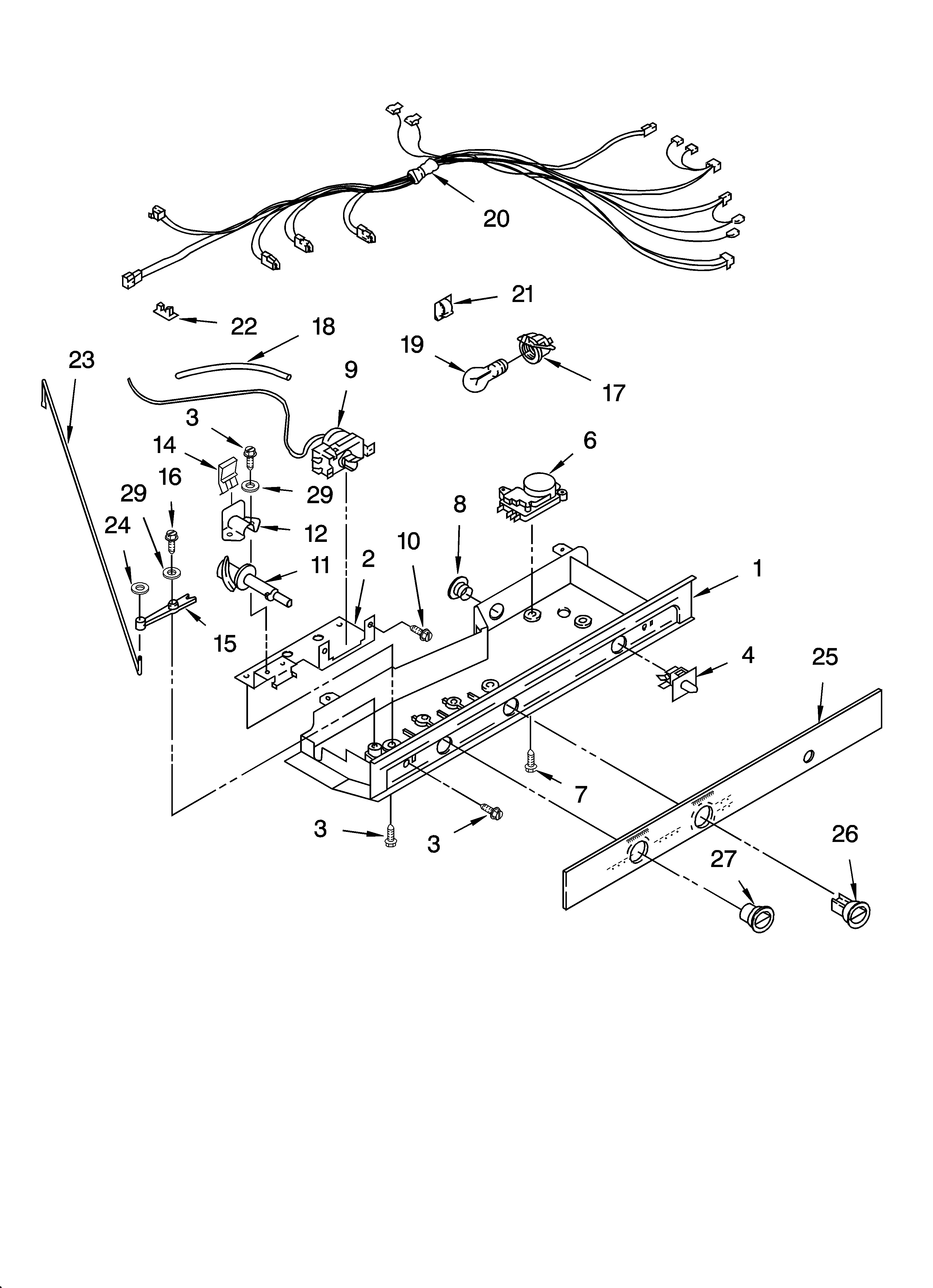 Crosley CS25AFXKT04 control parts diagram