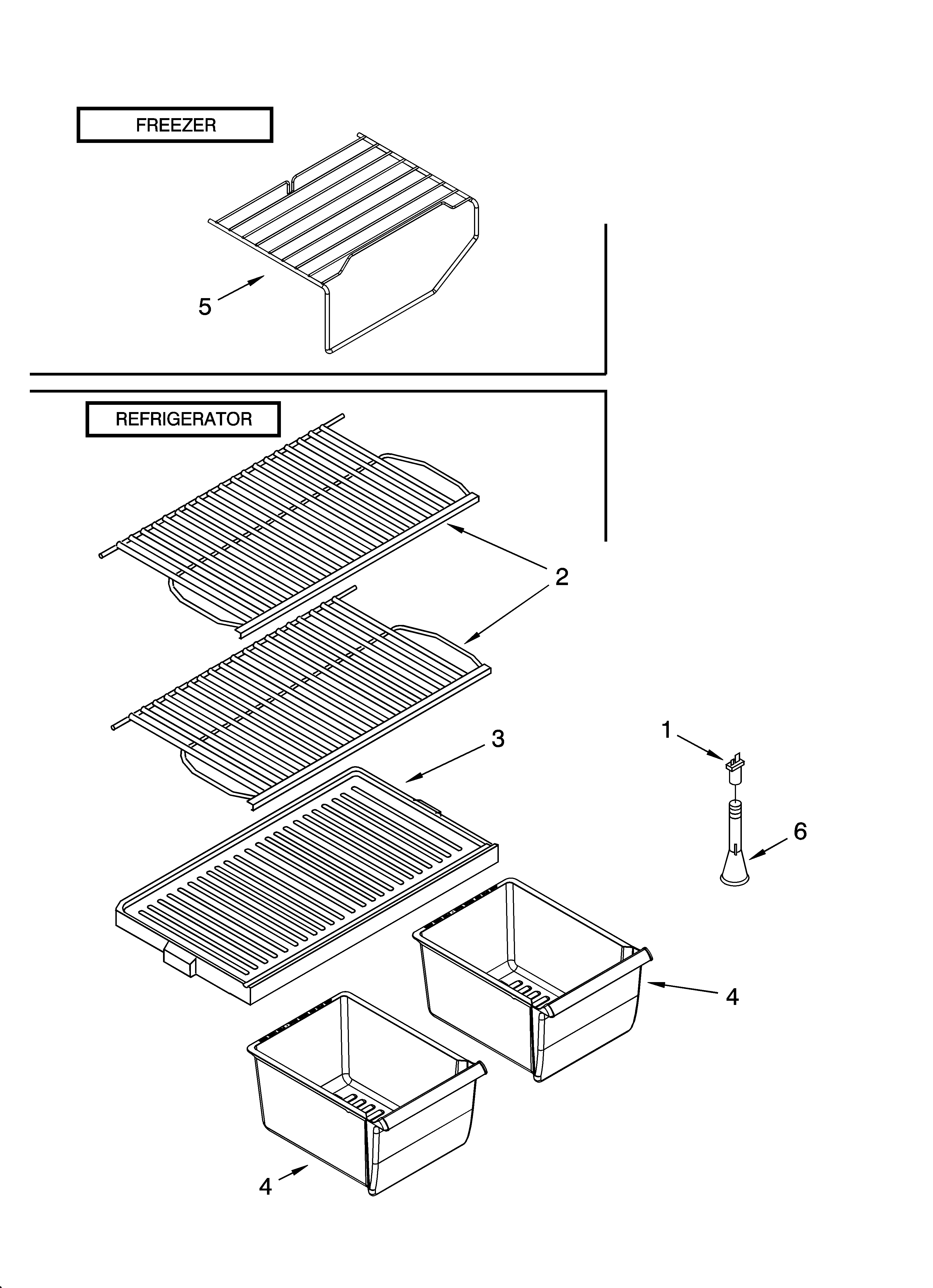 Crosley CT14SKXRT00 shelf parts, optional parts diagram