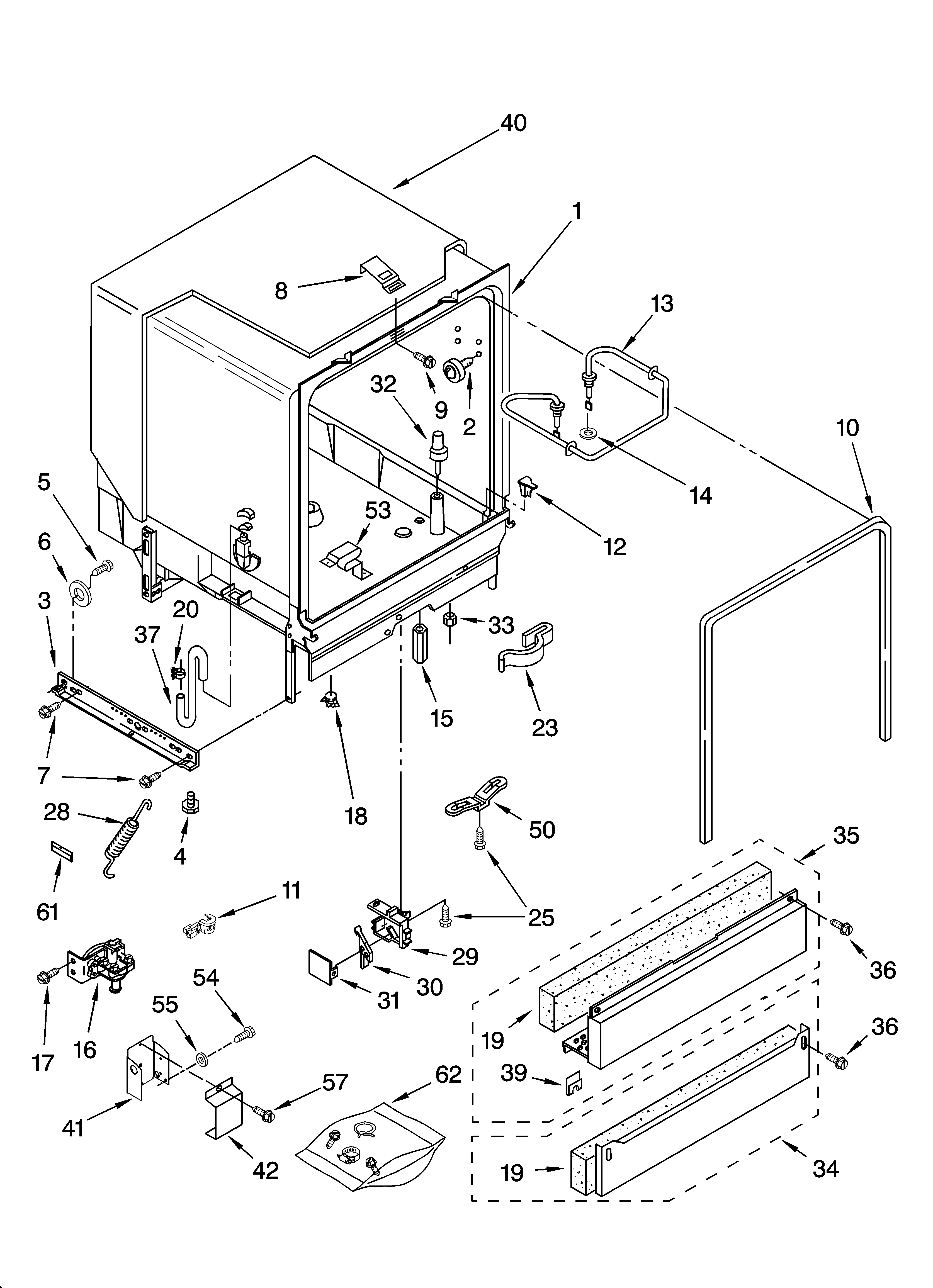 Whirlpool DU915PWPQ1 tub assembly parts diagram