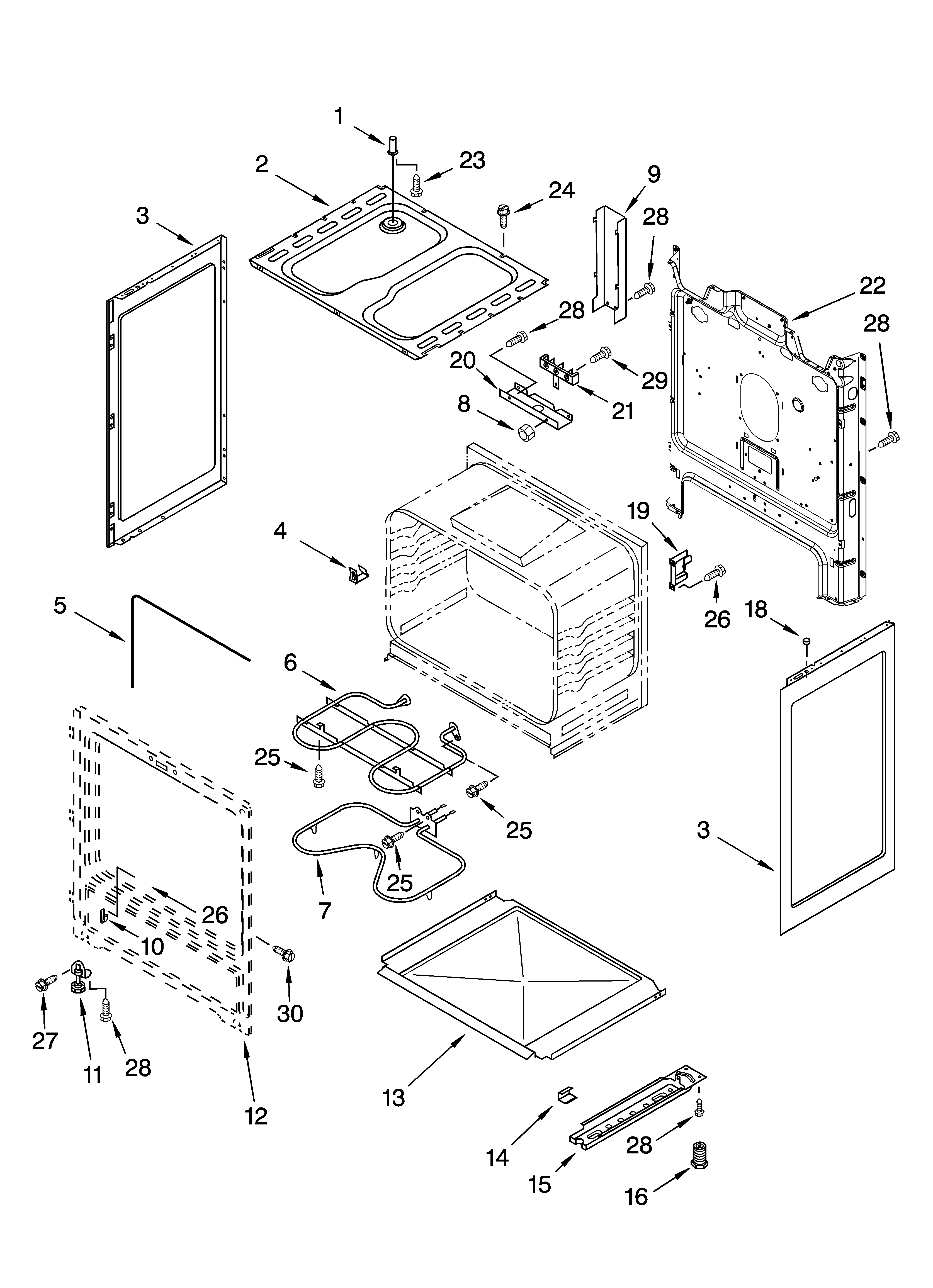 Roper FEP310KW3 chassis parts diagram