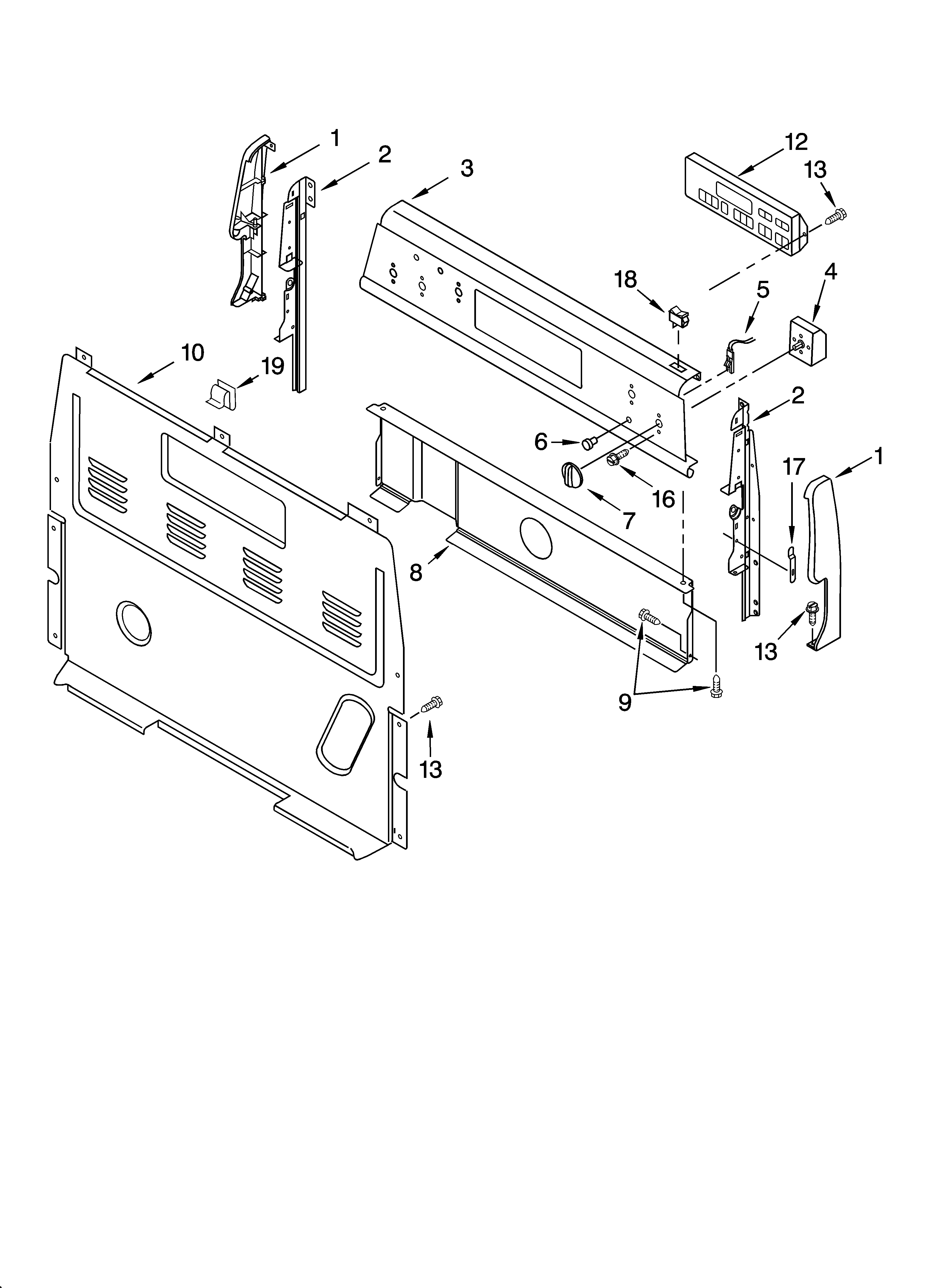 Roper FES325RQ0 control panel parts diagram