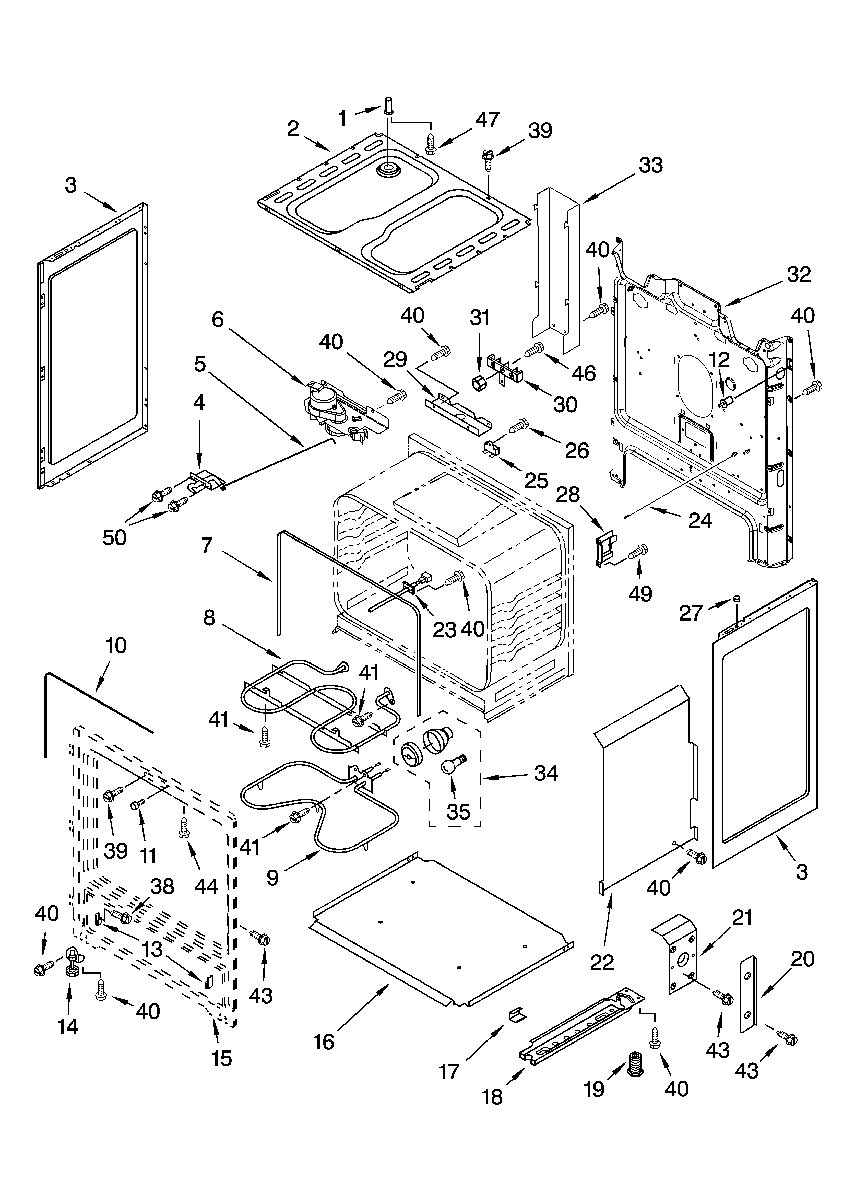 Roper FES325RQ0 chassis parts diagram