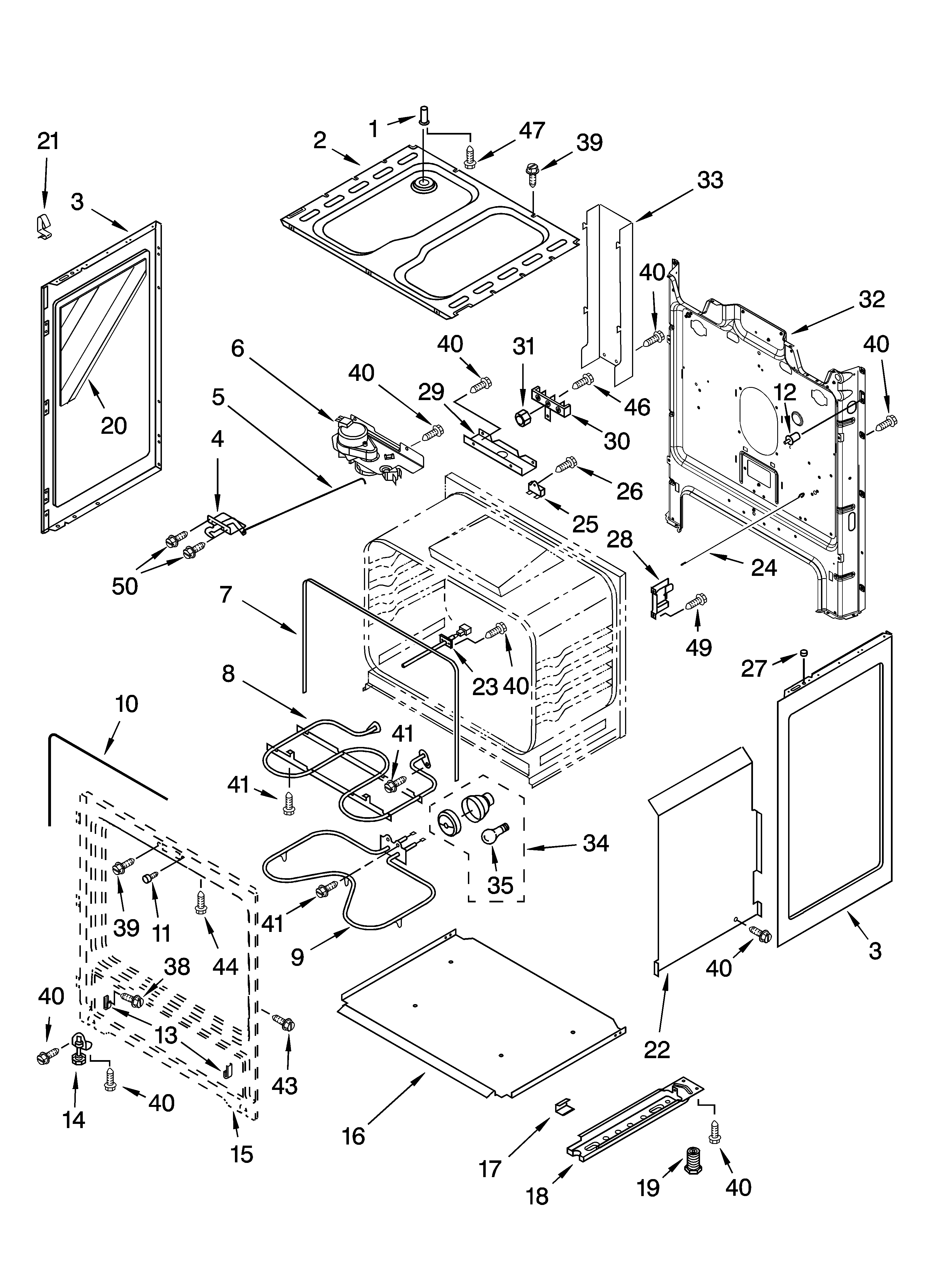 Roper FES325RQ1 chassis parts diagram