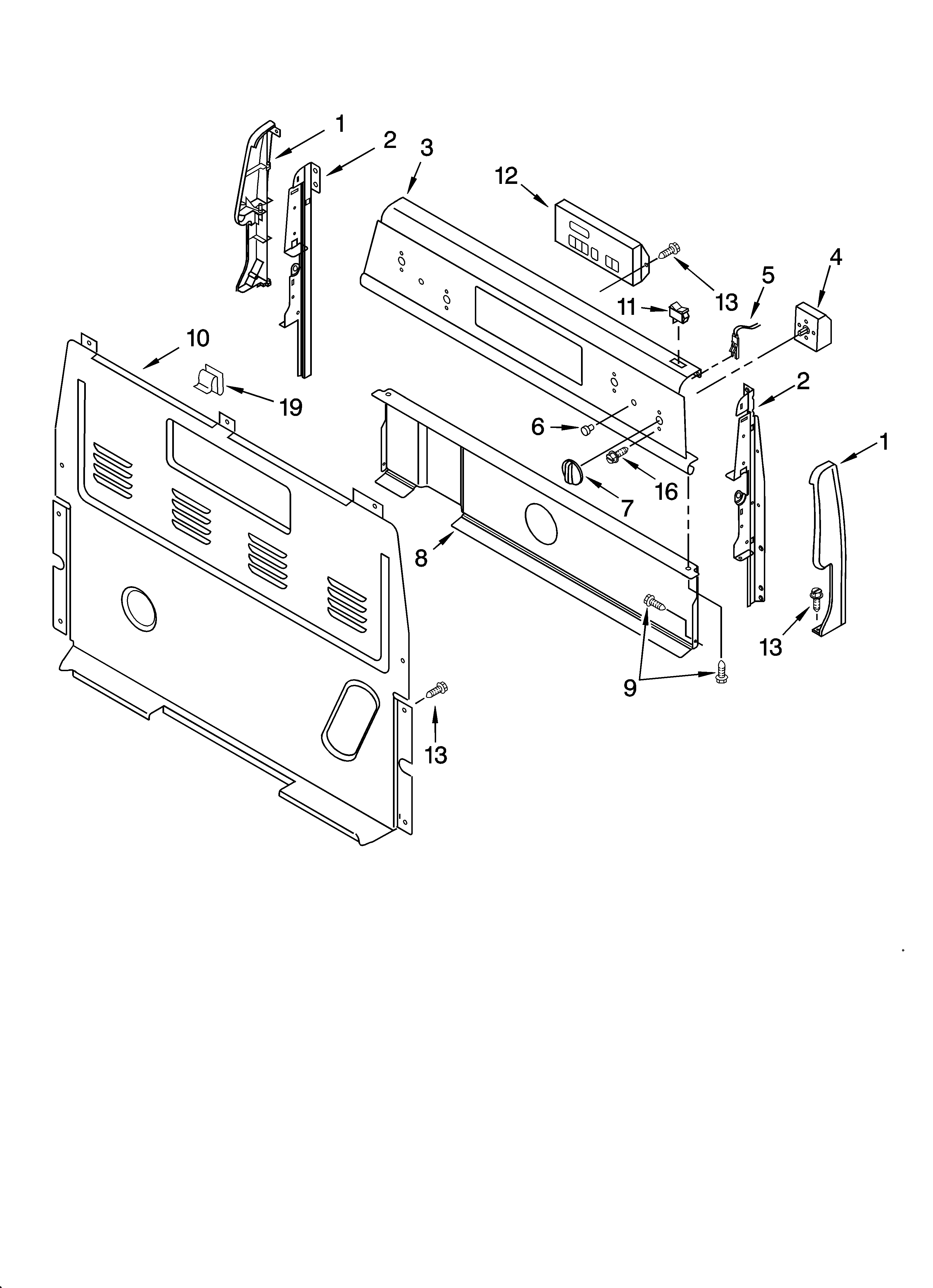 Roper FES356RD1 control panel parts diagram