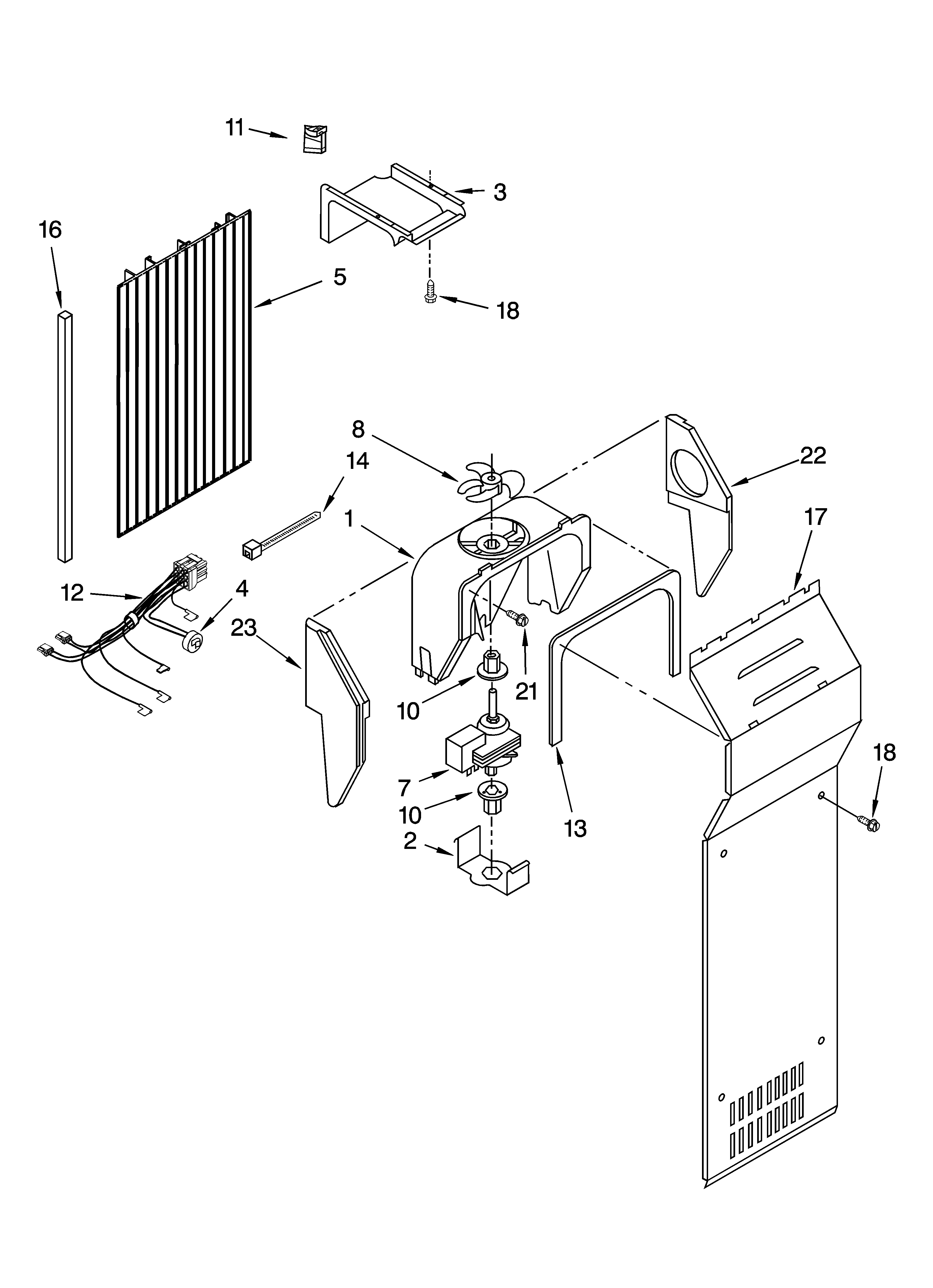 Whirlpool GD5RHAXRL00 air flow parts diagram