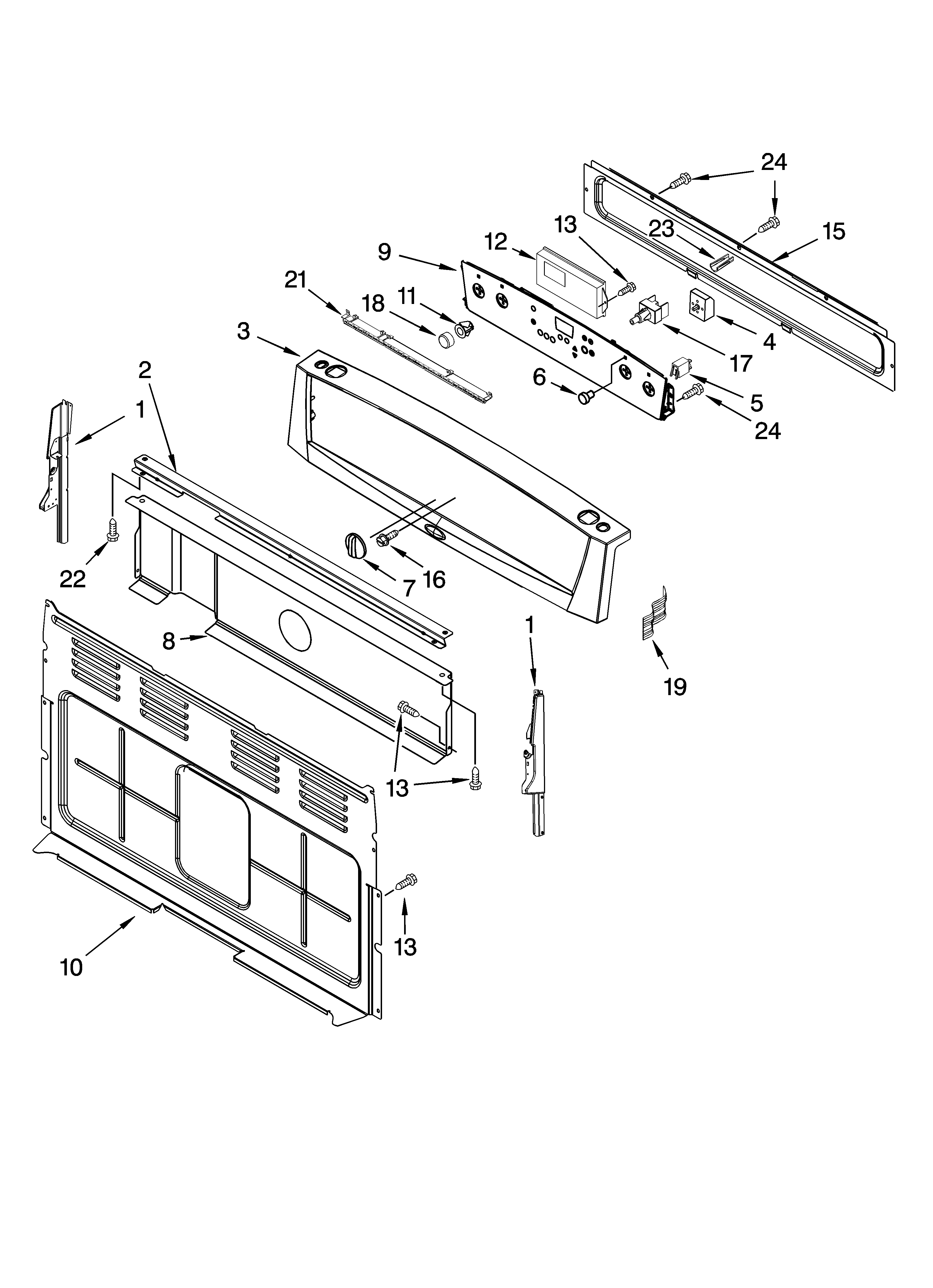Whirlpool GR448LXPS2 control panel parts diagram