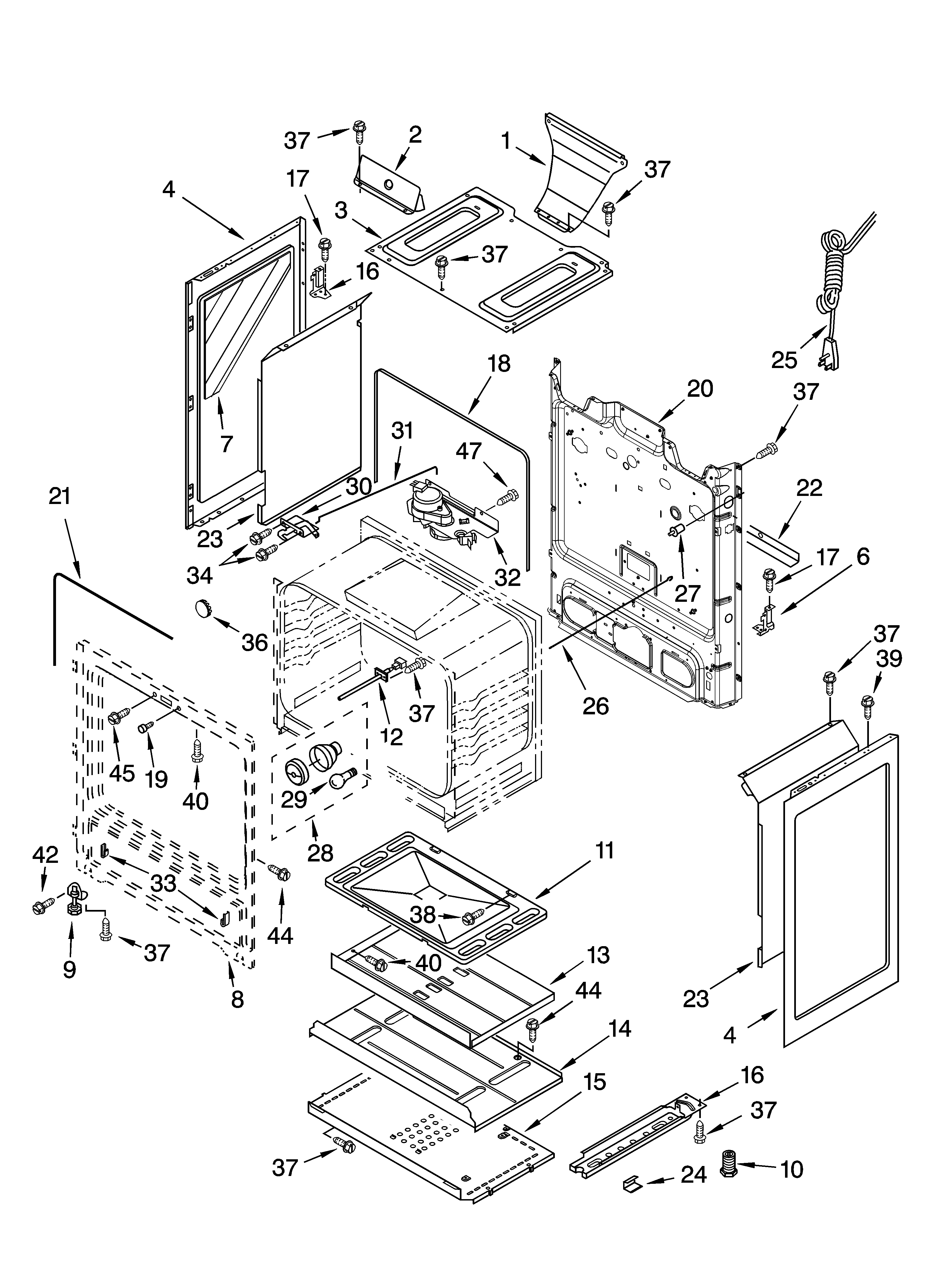 Whirlpool GS440LEMB4 chassis parts diagram