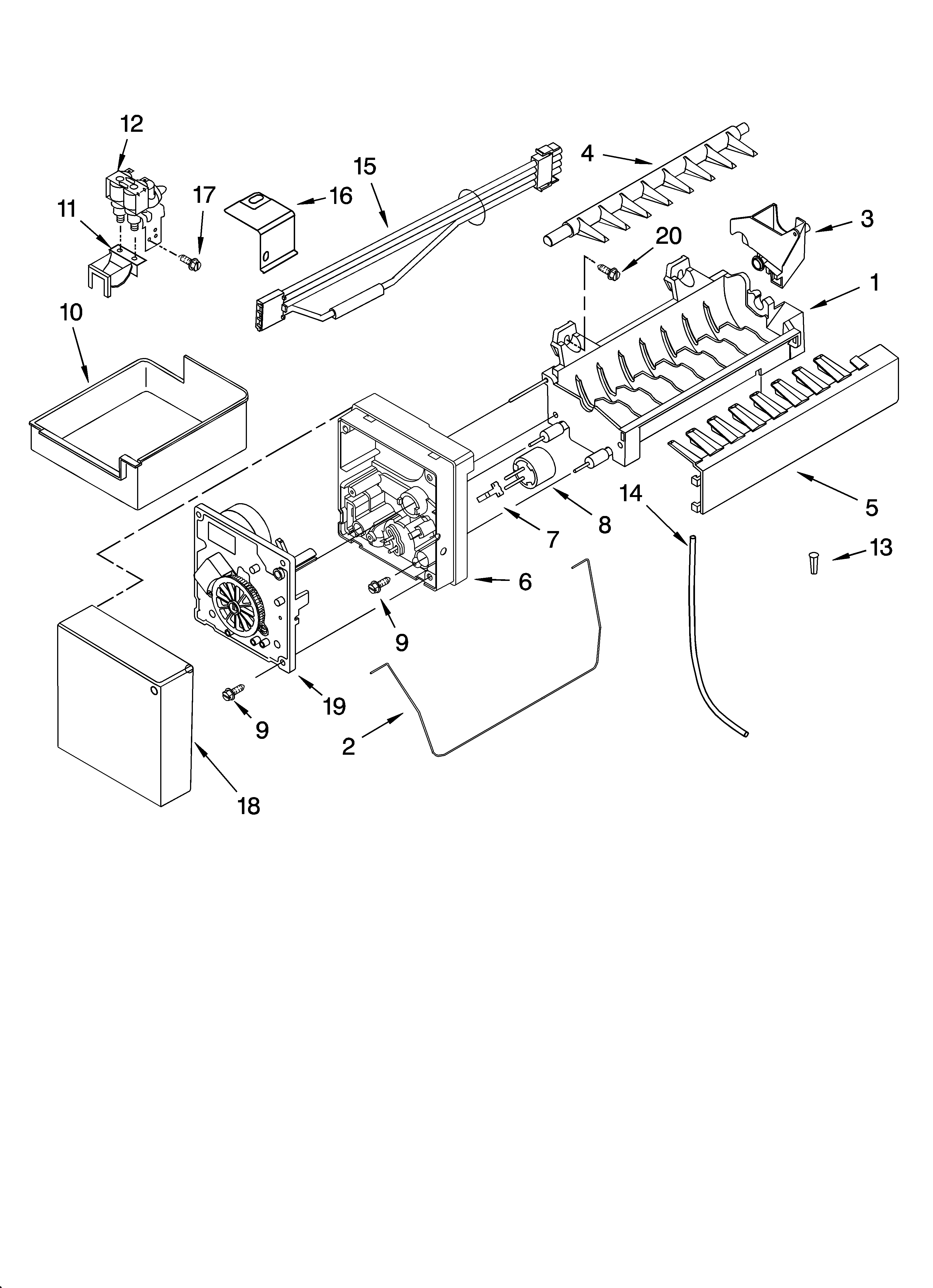 KitchenAid KBFA20ERWH00 icemaker parts, optional parts (not included) diagram