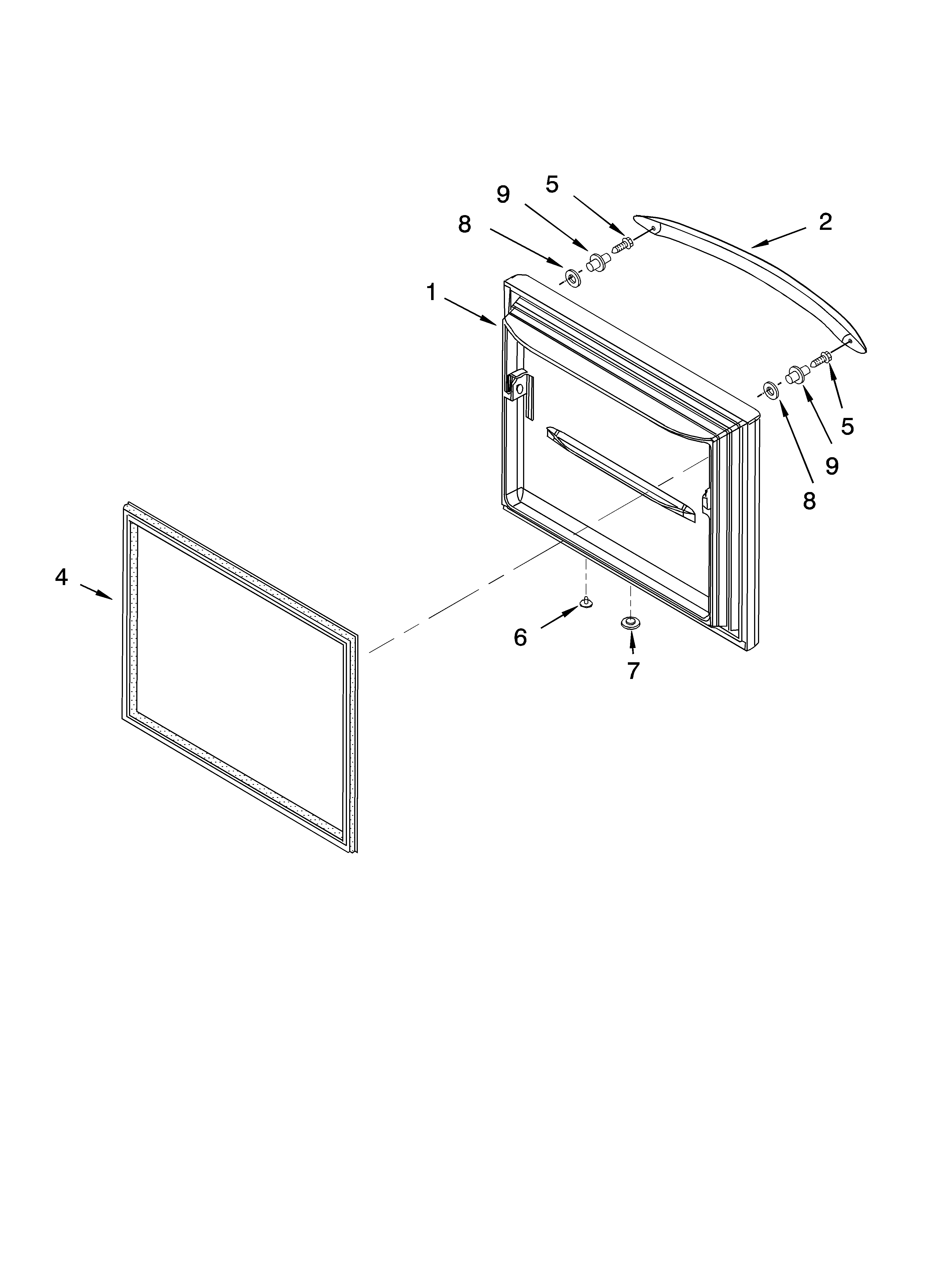 KitchenAid KBRA22ERBL00 freezer door parts diagram