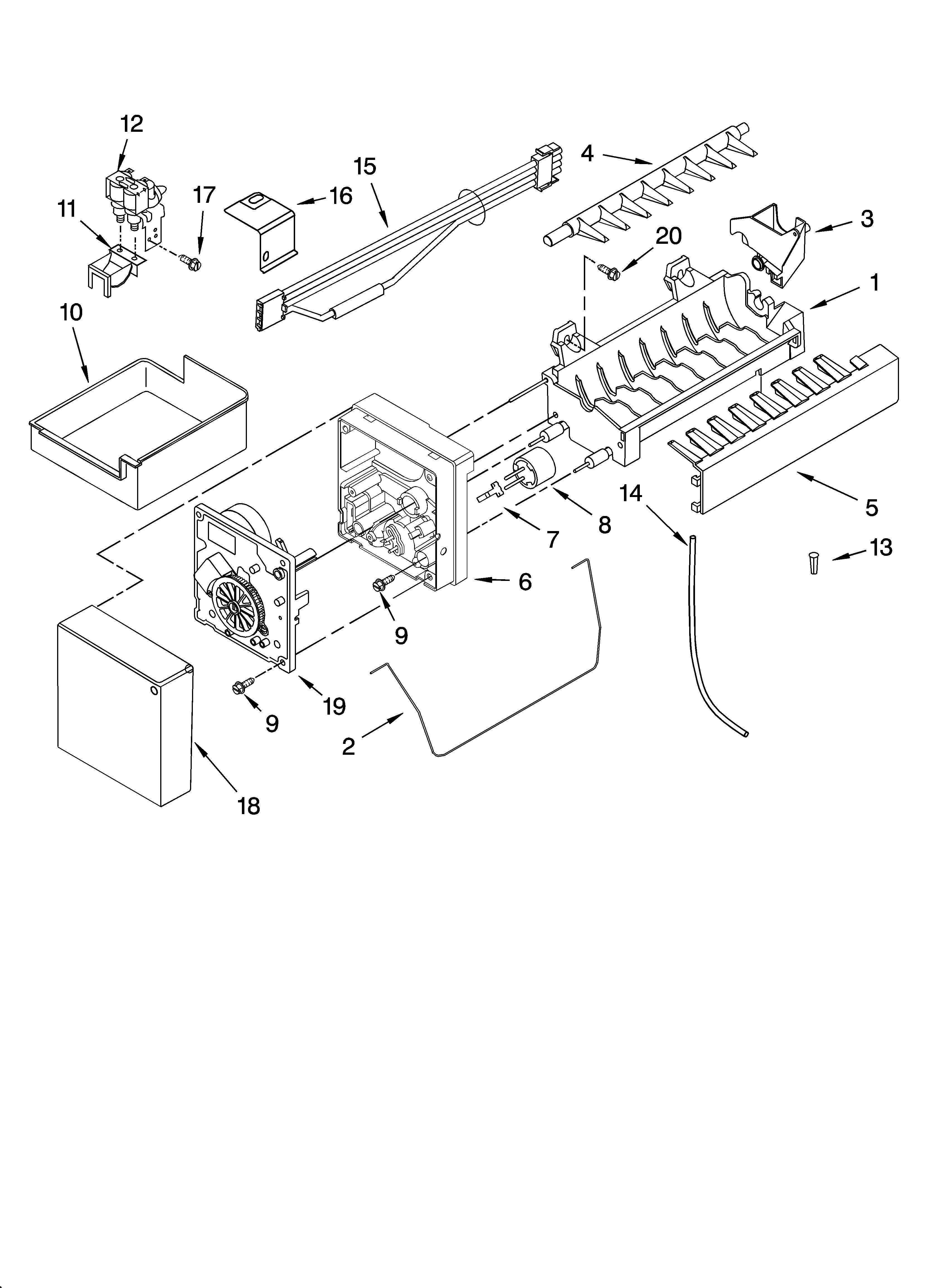 KitchenAid KBRA22ERBL00 icemaker parts, optional parts diagram
