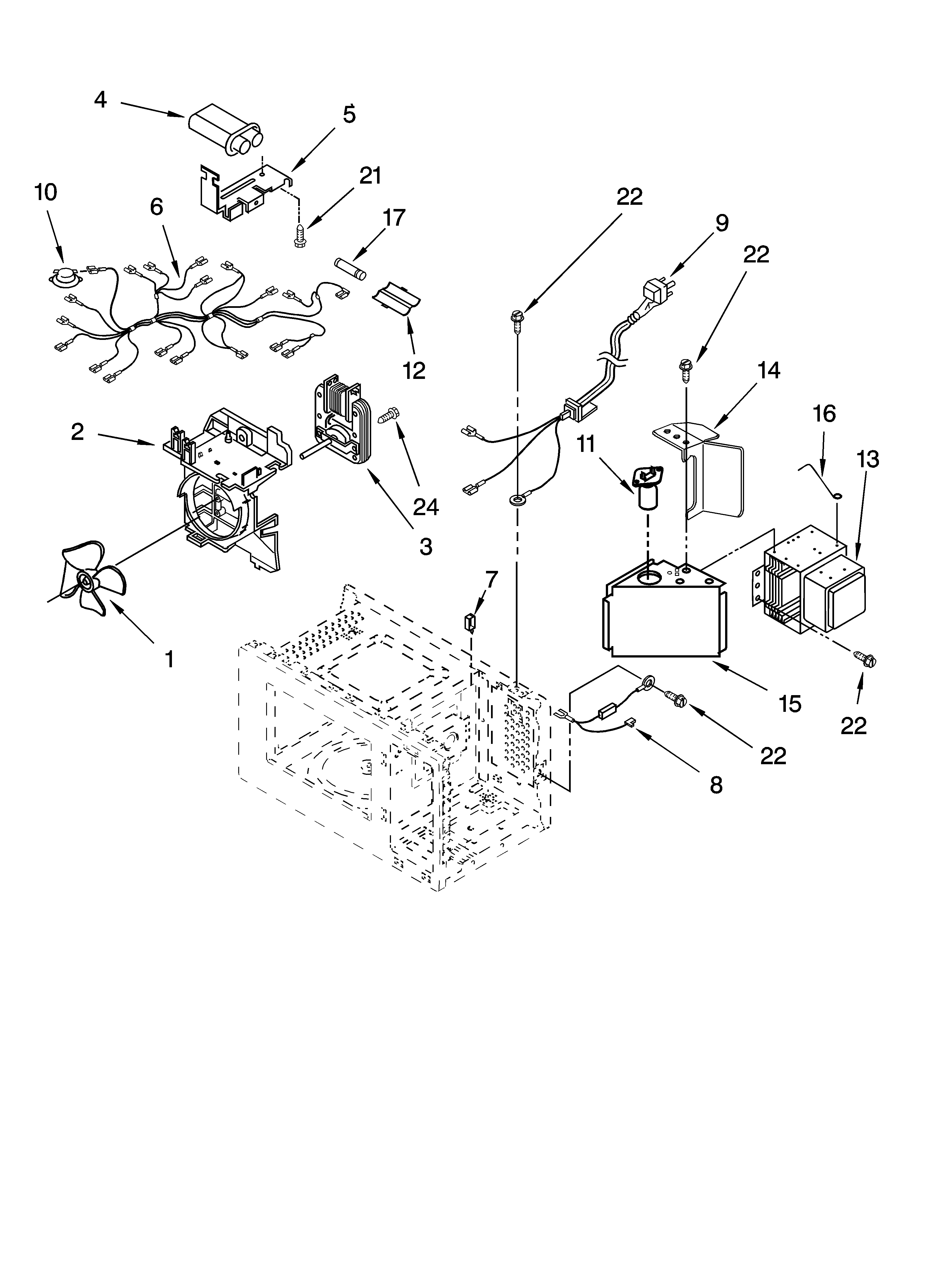 KitchenAid KCMS1555RSS0 oven interior parts diagram