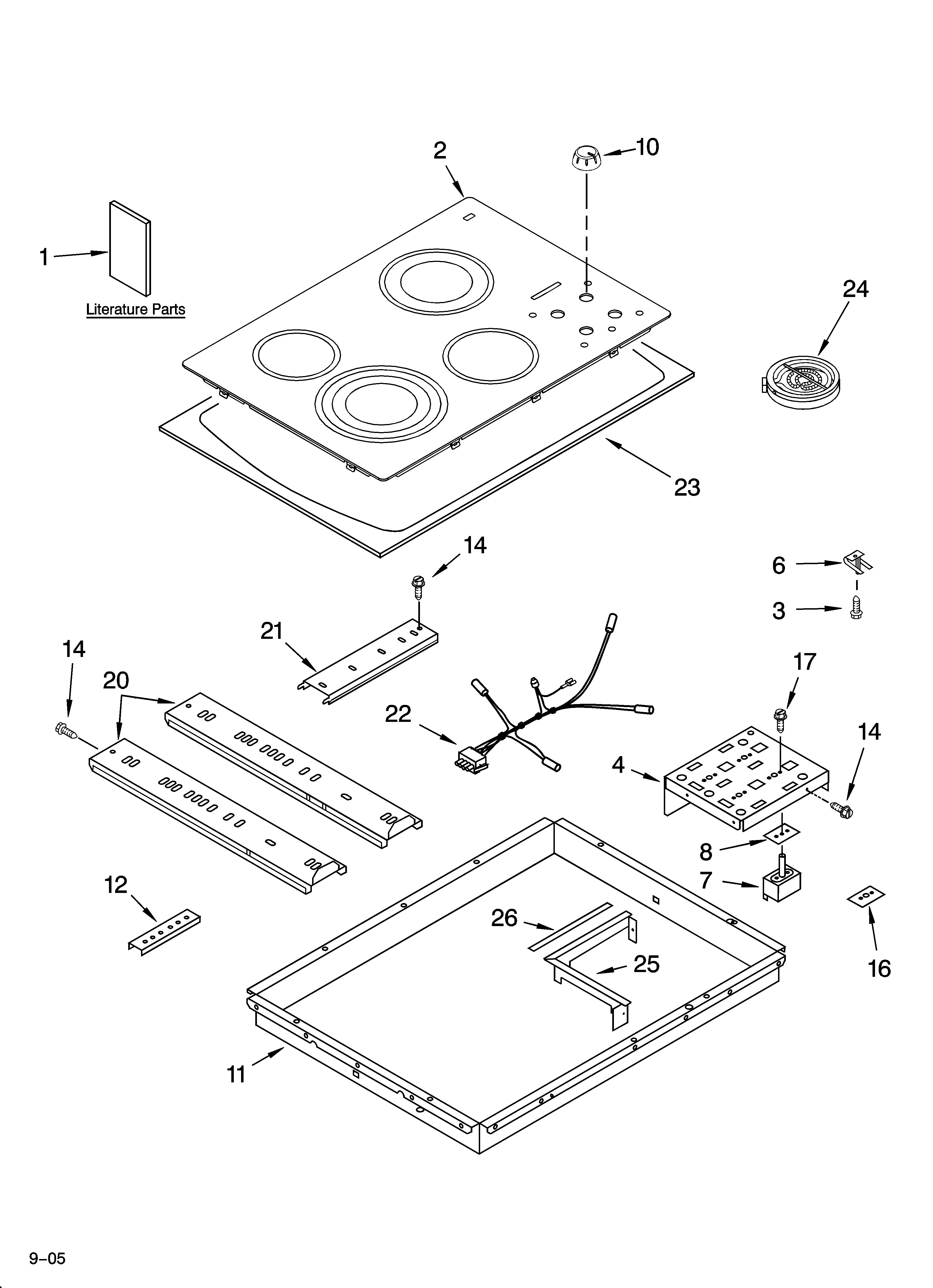KitchenAid KECC506RSS00 cooktop parts, optional parts diagram