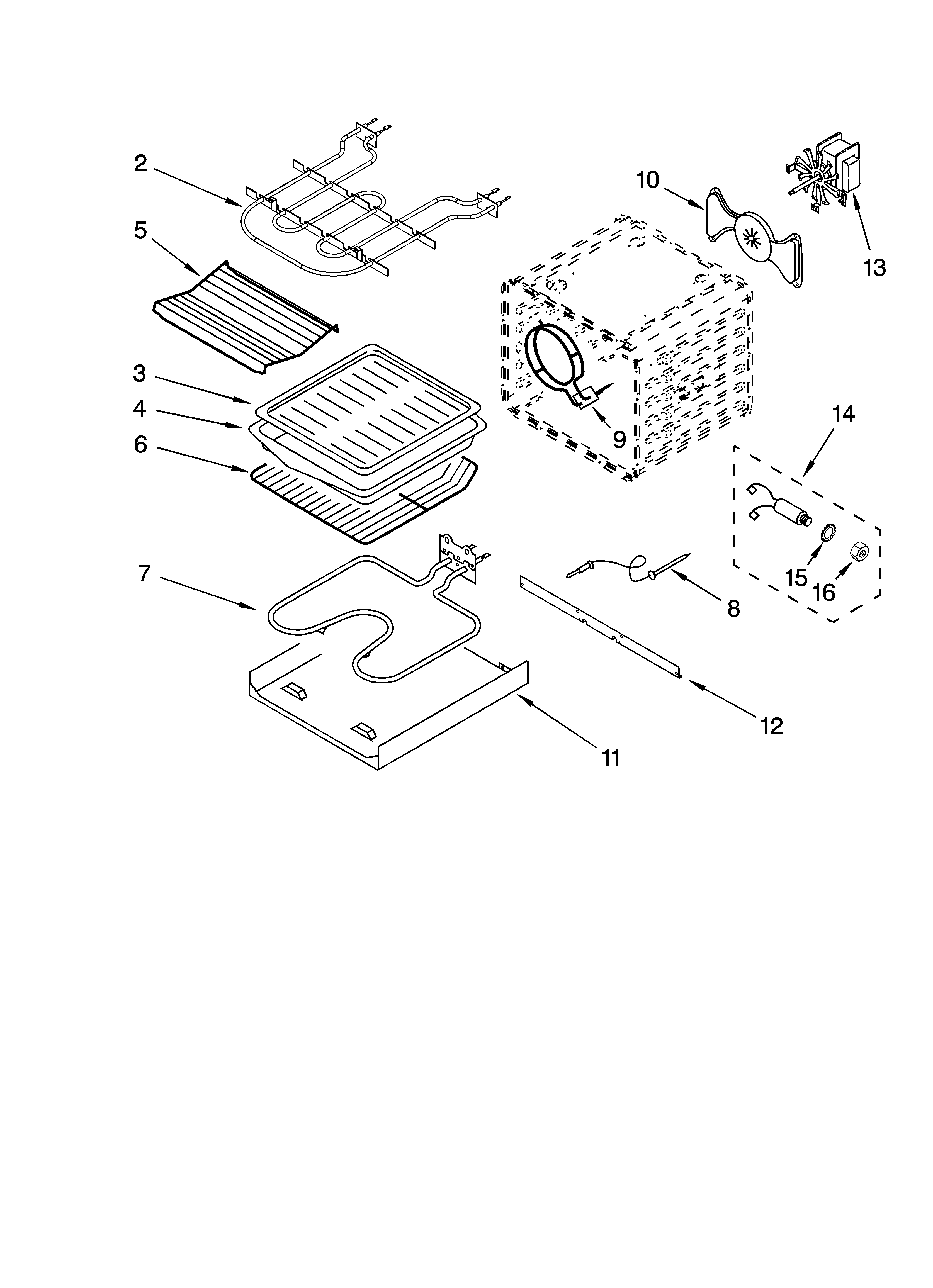 KitchenAid KERA807PSS00 internal oven parts diagram