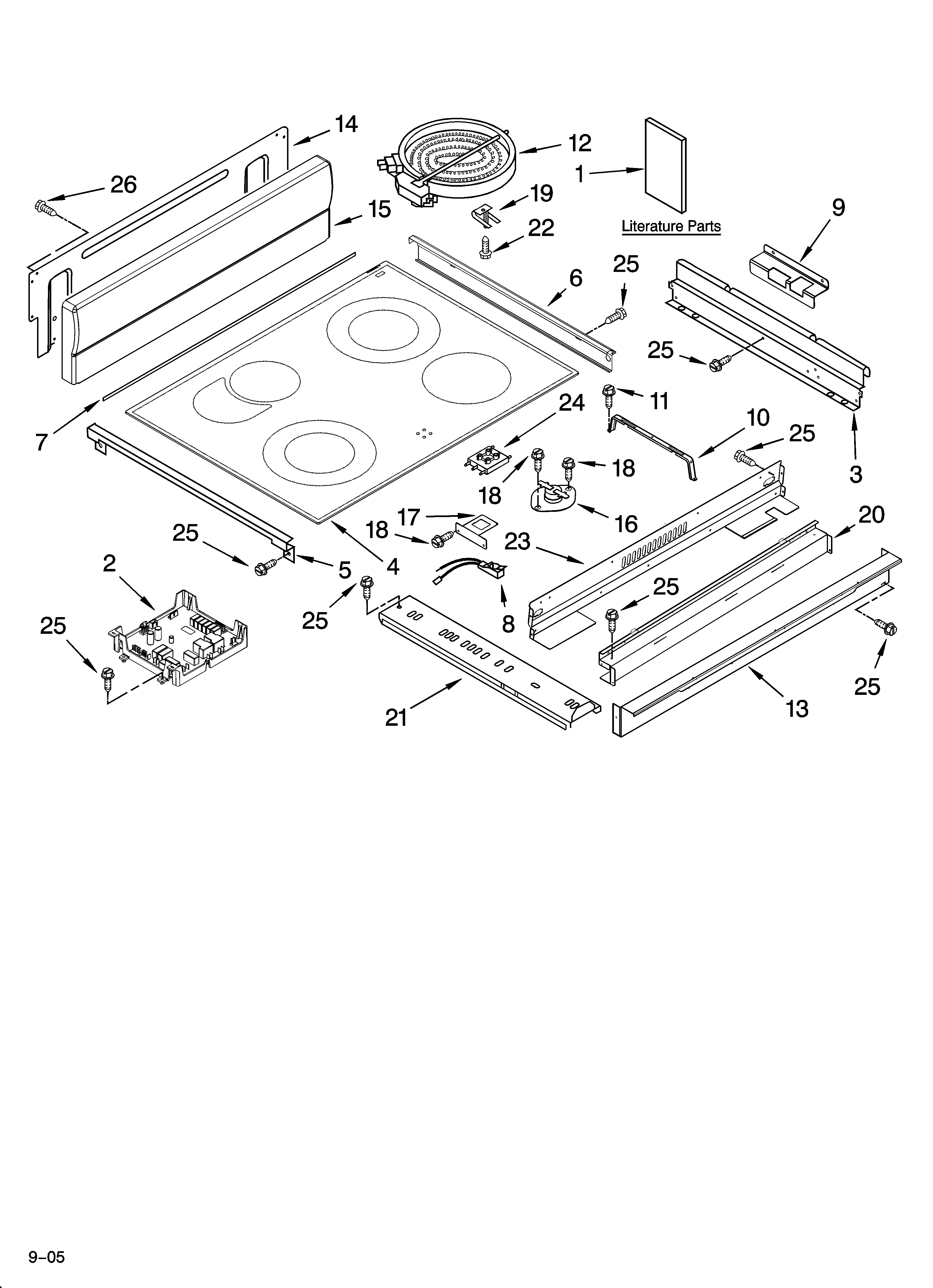 KitchenAid KERK807PBB01 cooktop parts diagram