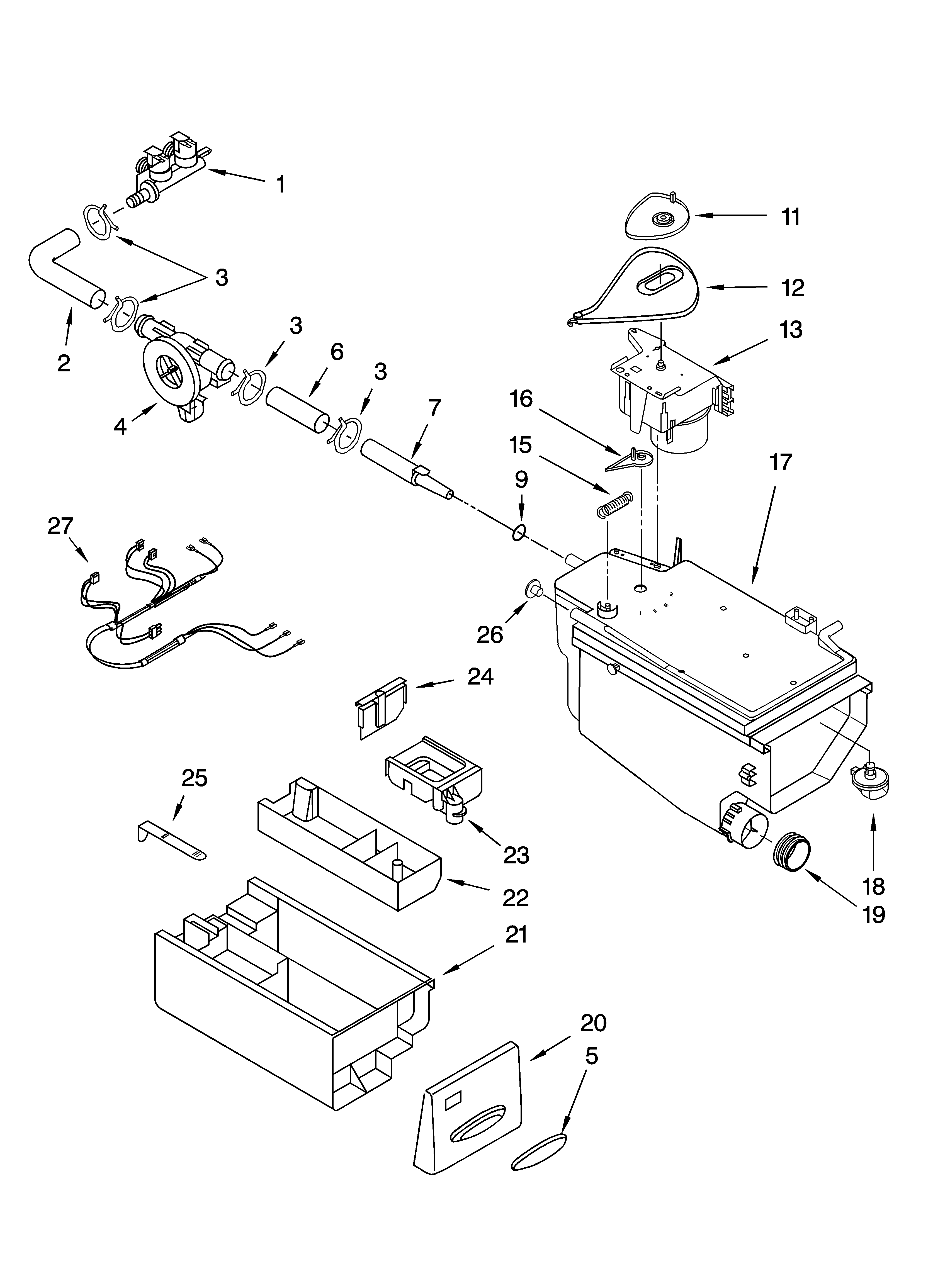 KitchenAid KHWS02RWH0 dispenser parts diagram