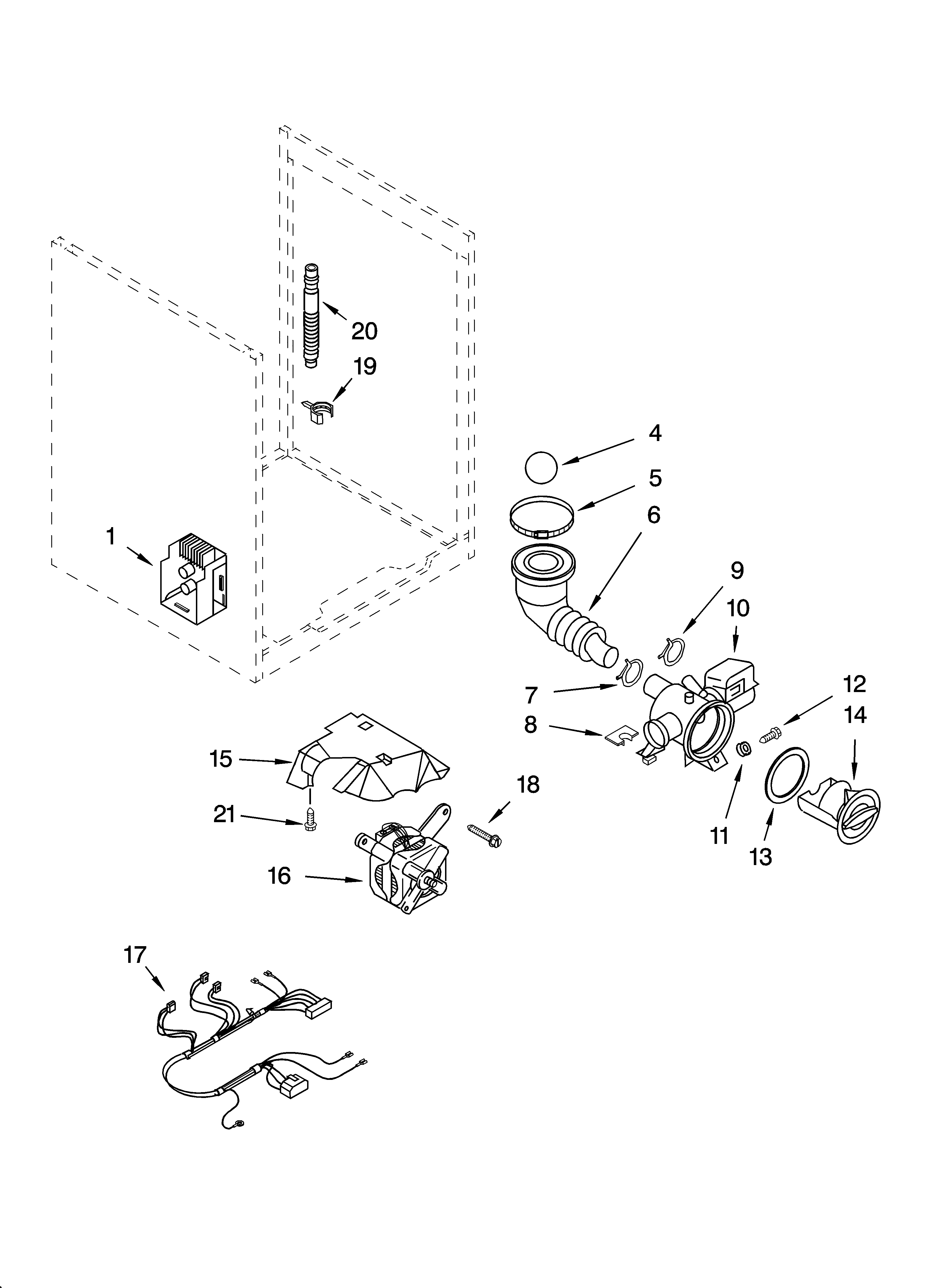 KitchenAid KHWS02RWH0 pump and motor parts, optional parts (not included) diagram