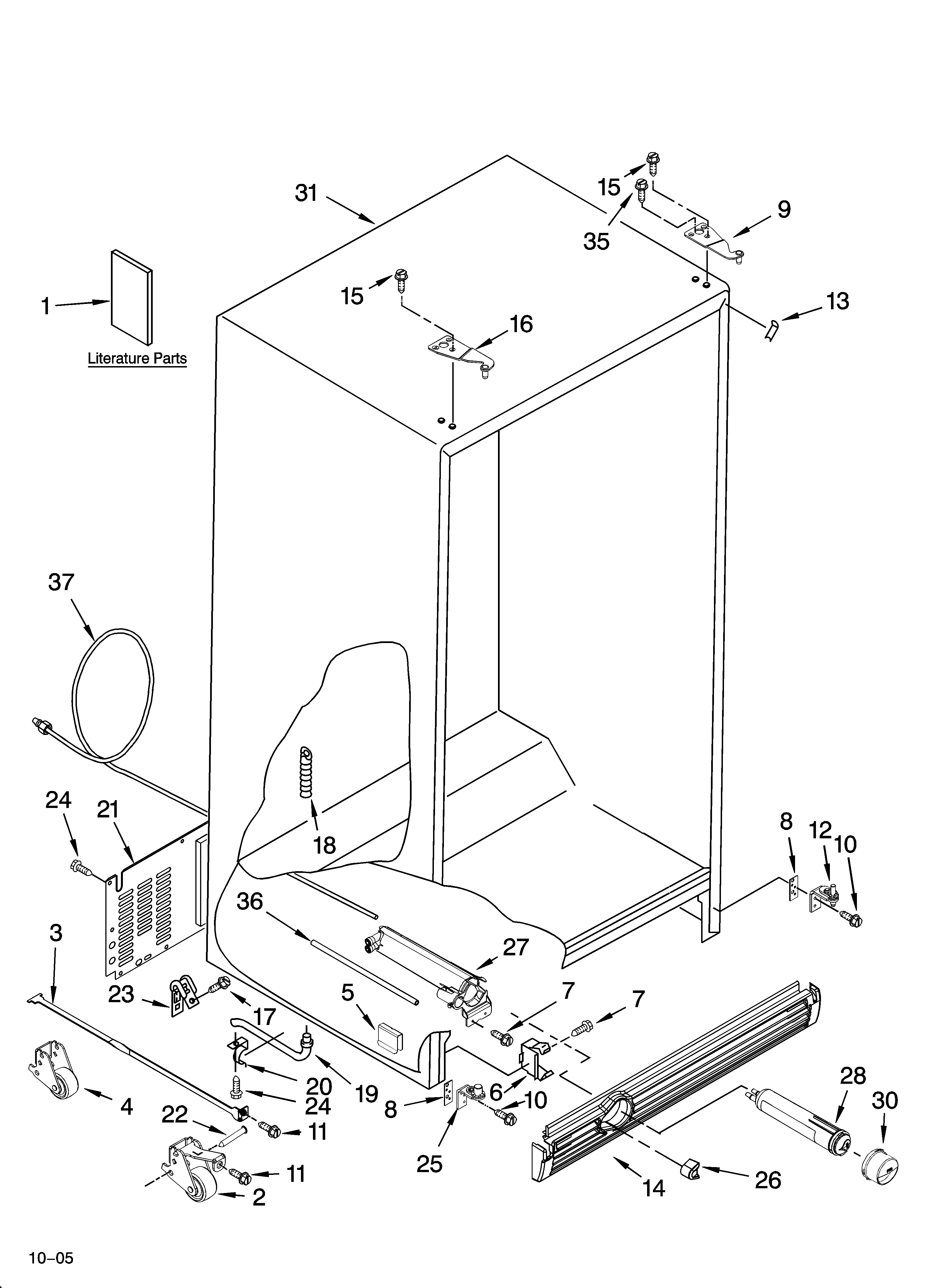 KitchenAid KSBP23INSS00 cabinet parts diagram