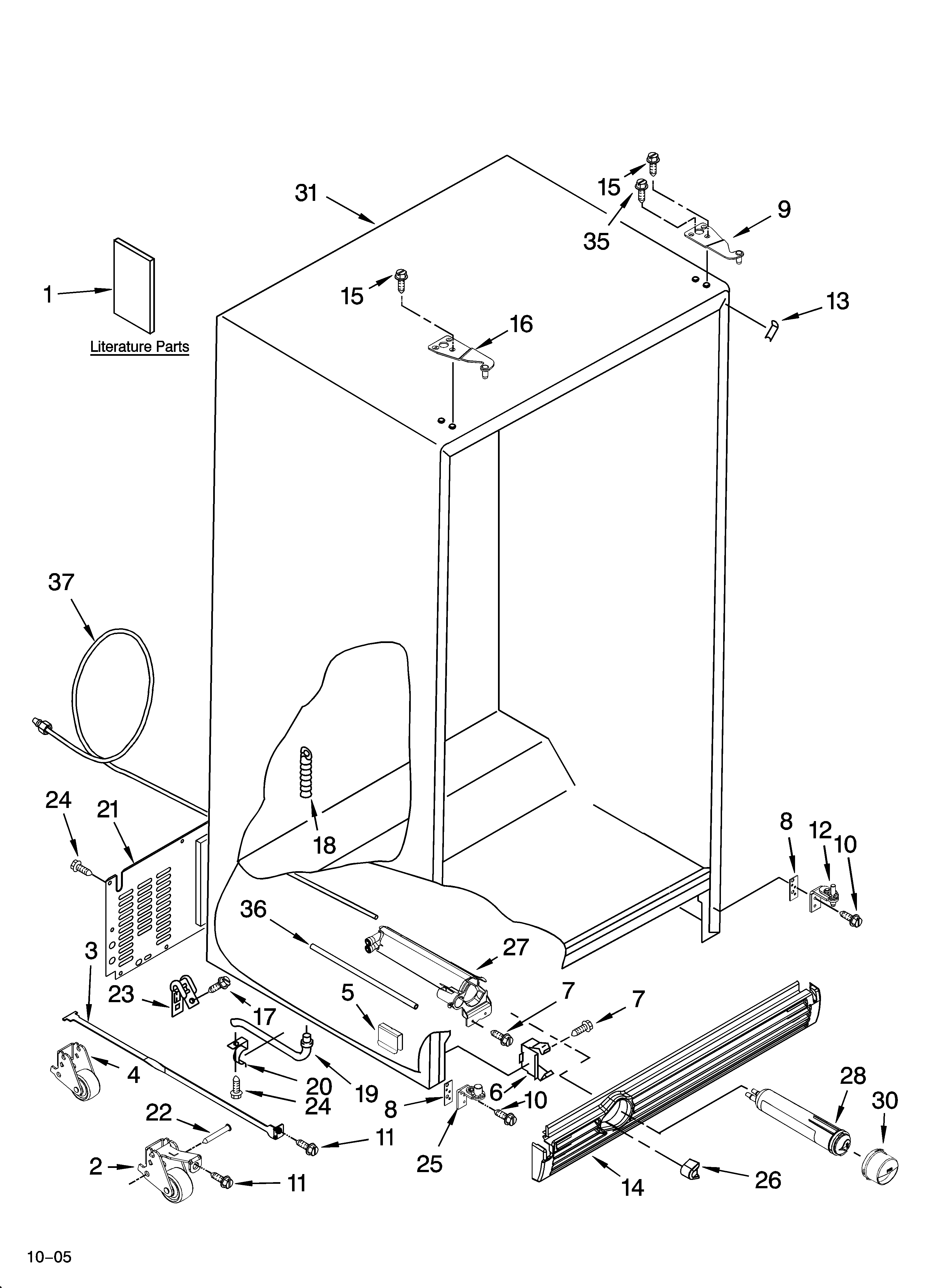 KitchenAid KSBP25INSS00 cabinet parts diagram