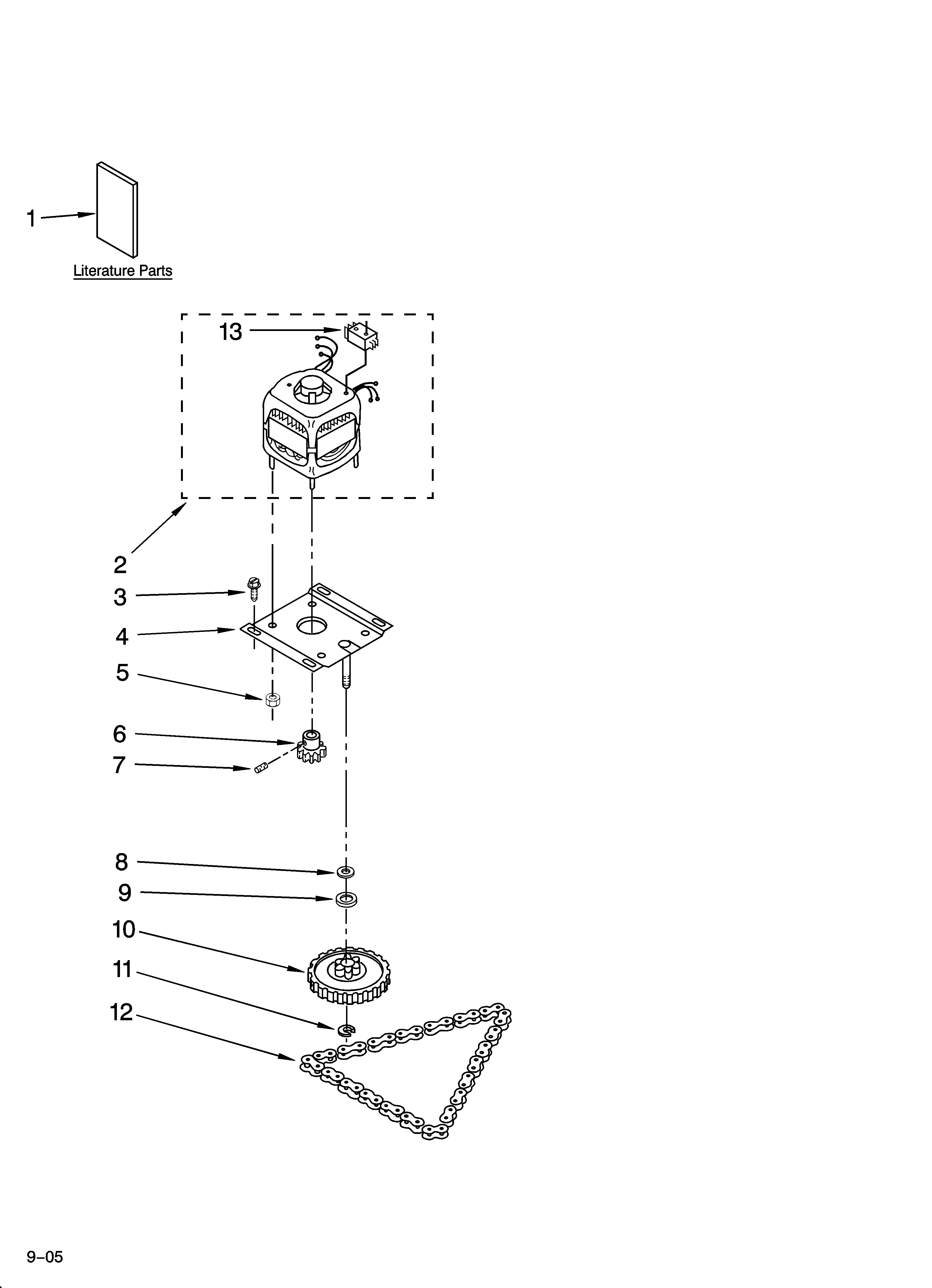 KitchenAid KUCP02IRBS0 motor and drive parts diagram