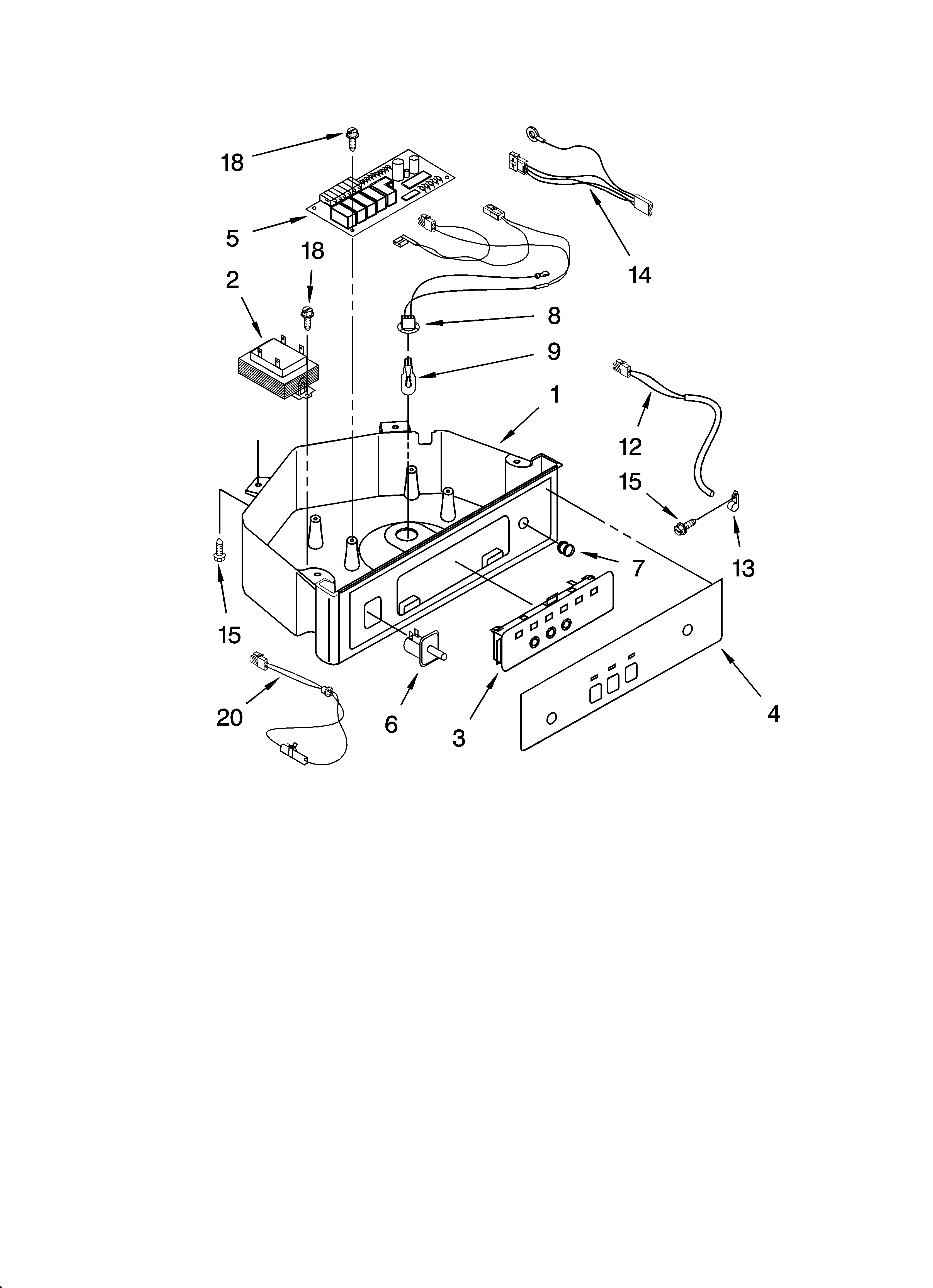 KitchenAid KUIS15NRHT7 control panel parts diagram