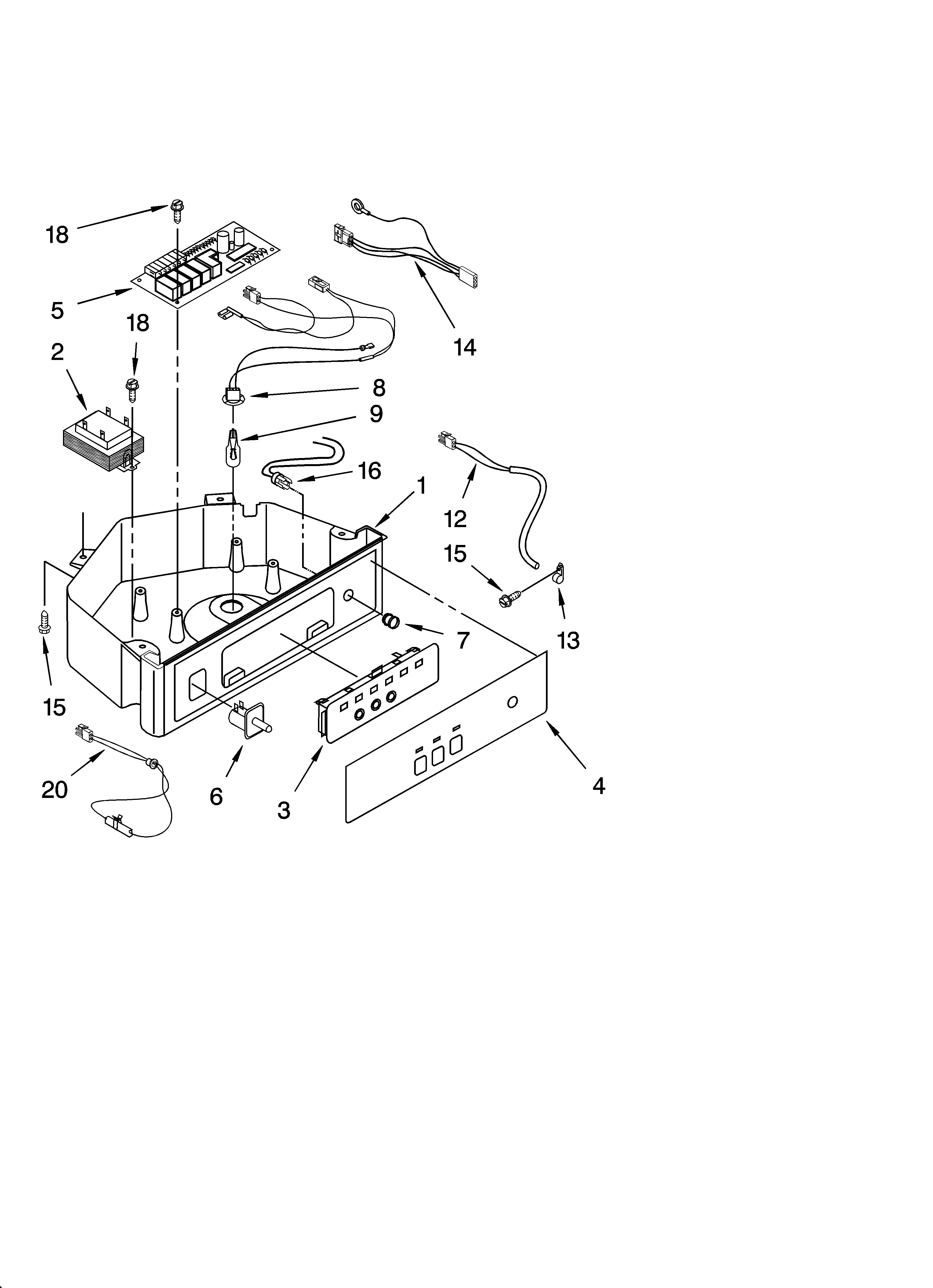 KitchenAid KUIS18PNJB6 control panel parts diagram