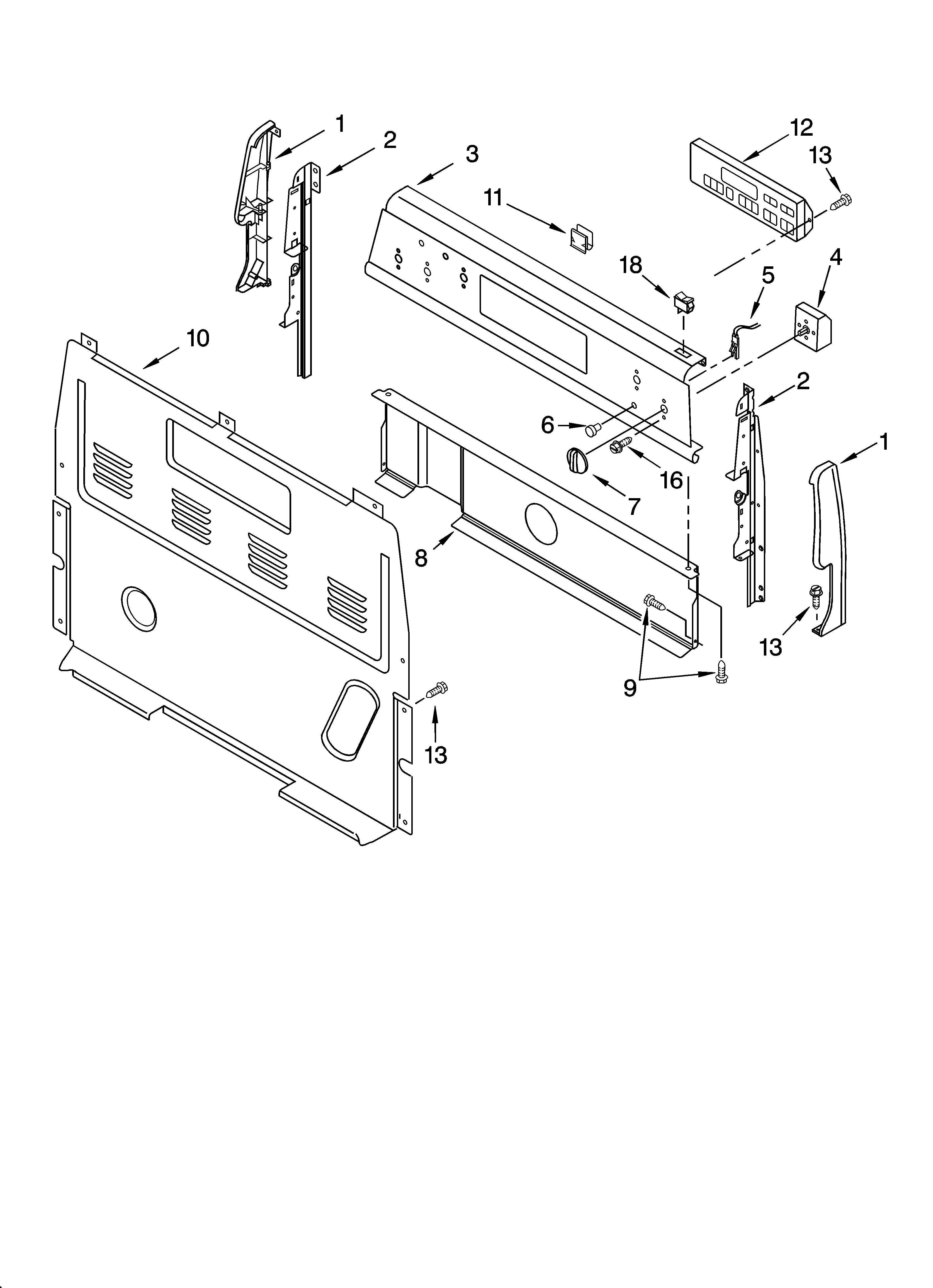 Whirlpool RF314PXMQ2 control panel parts diagram