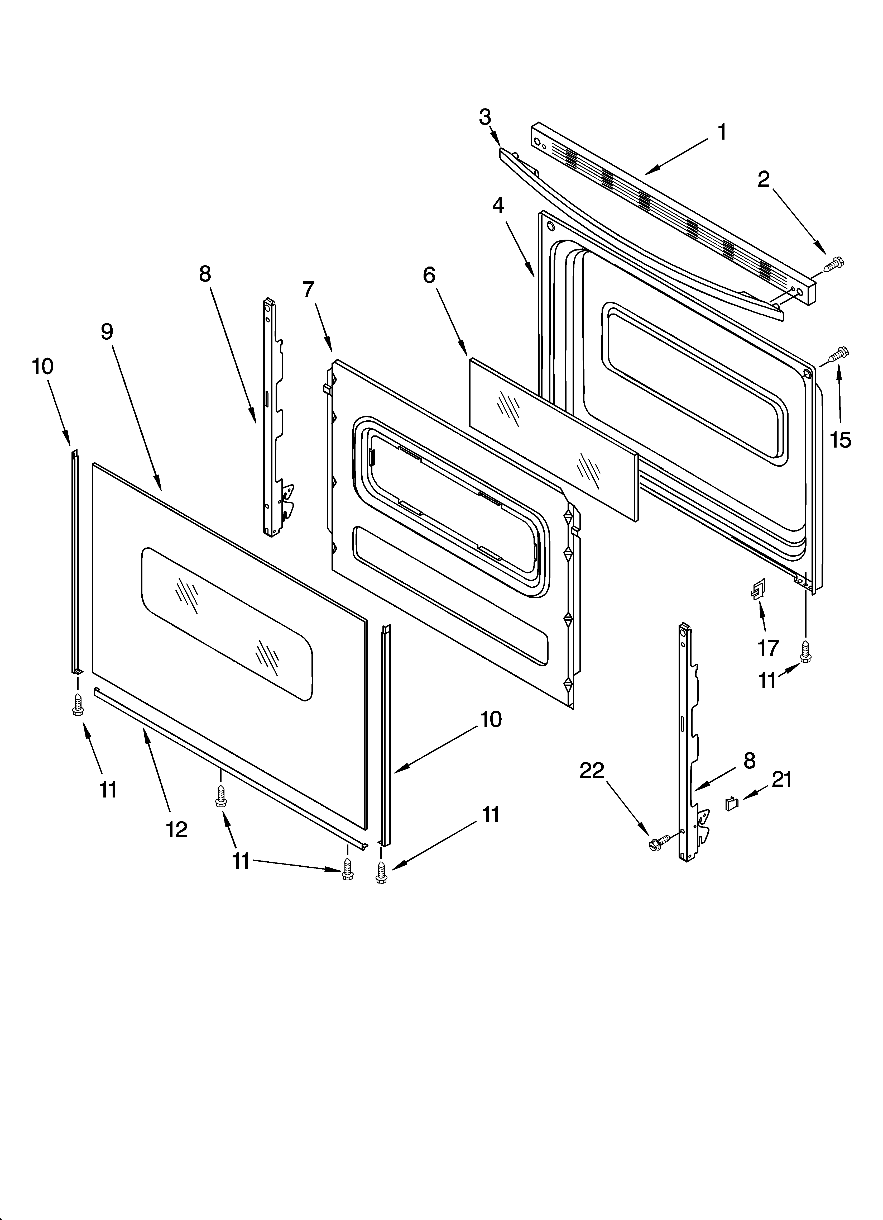 Whirlpool RF314PXMQ2 door parts, optional parts diagram